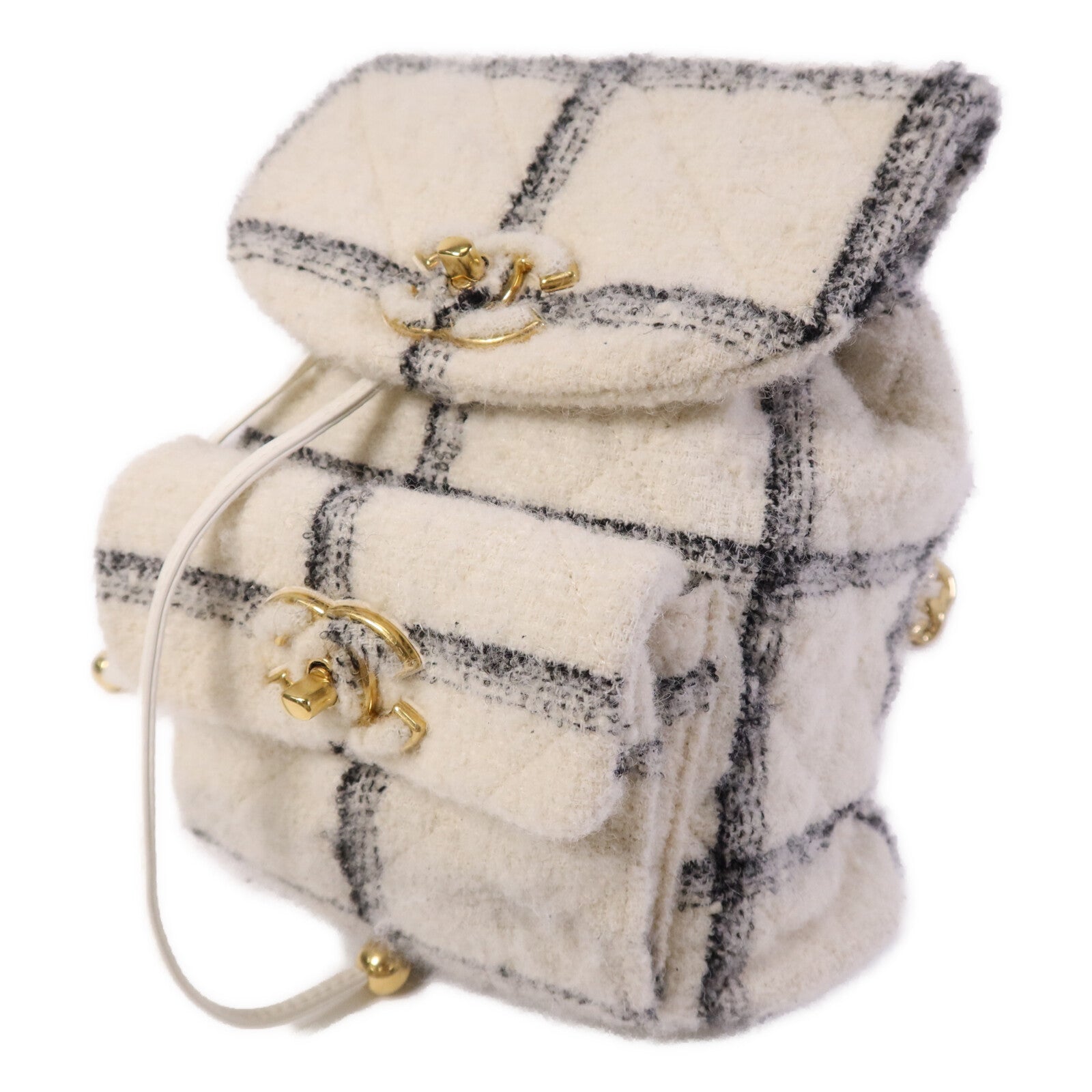 CHANEL 【激減優惠】Tweed 22K Duma金扣鏈帶背包
