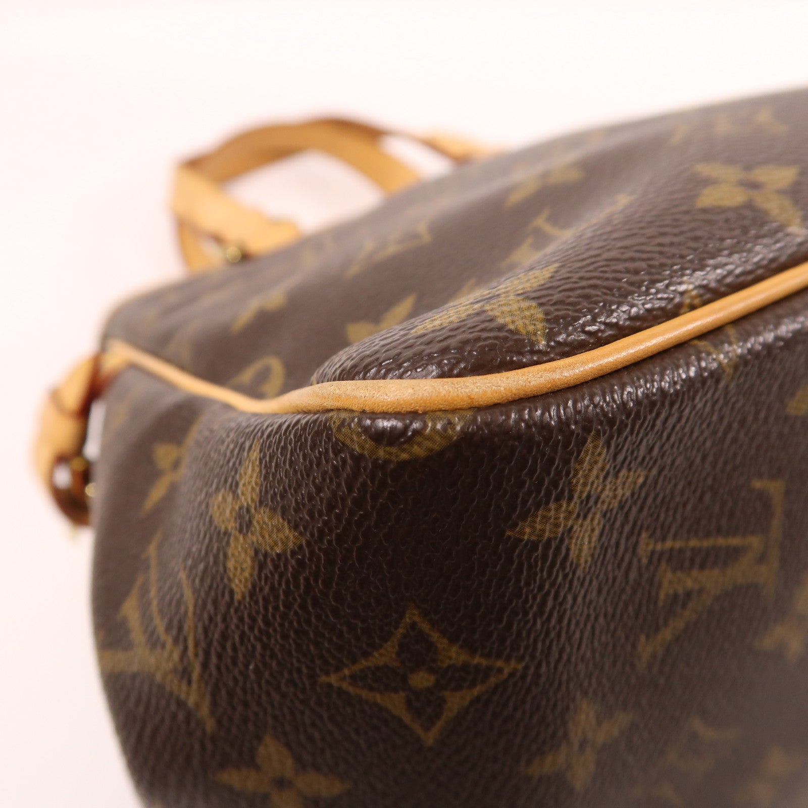 LOUIS VUITTON Monogram Batignolles金扣手挽袋棕色