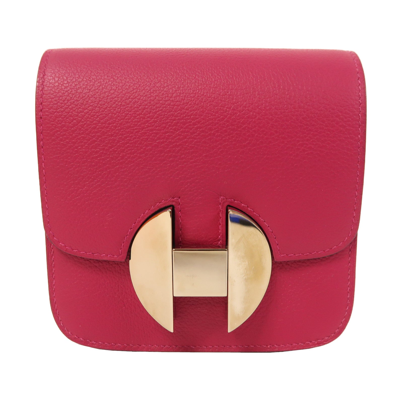 HERMES 【激減優惠】Evercolor皮革Wallet 2002銀扣錢包紫色