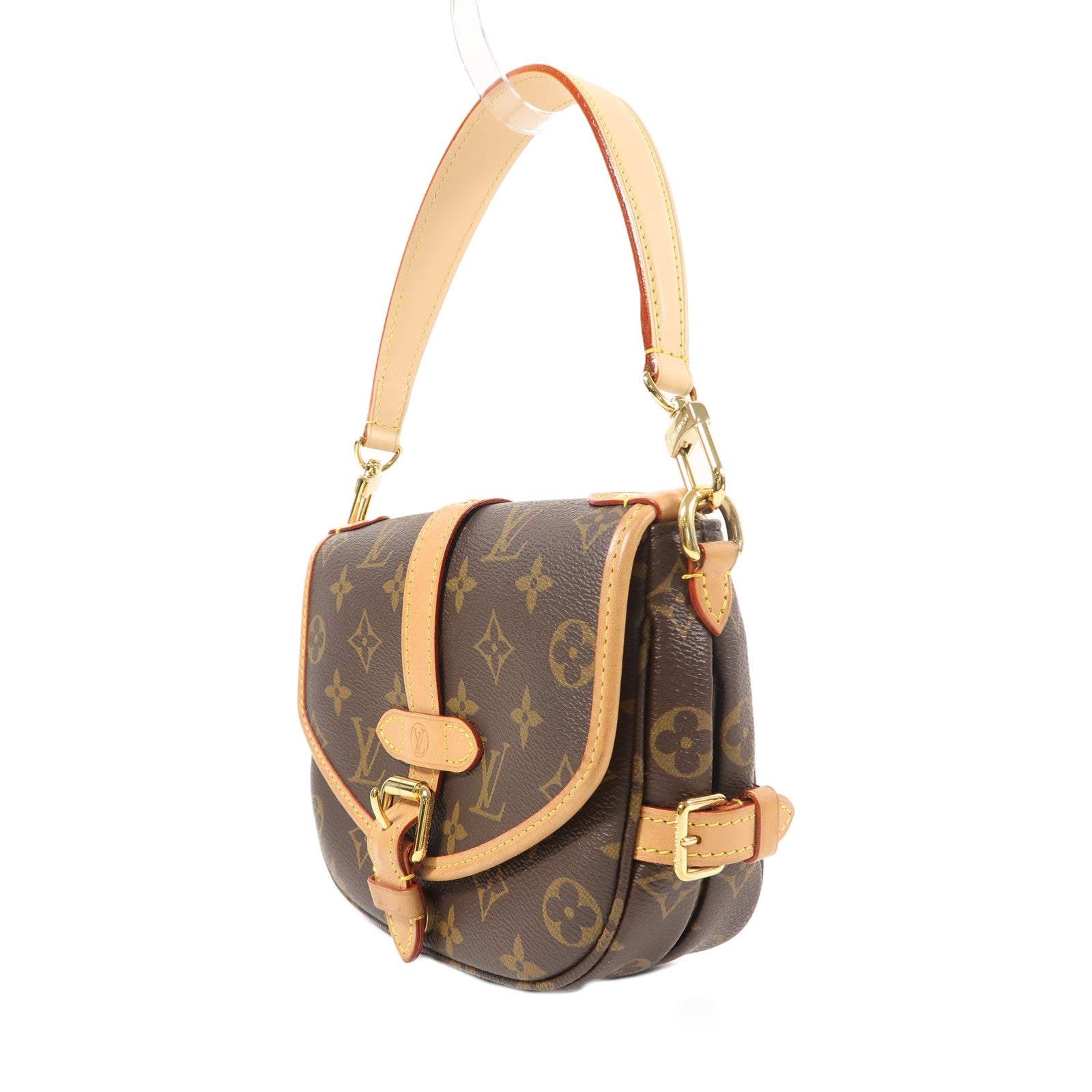 LOUIS VUITTON Monogram Saumur BB金扣手挽肩背兩用袋啡色