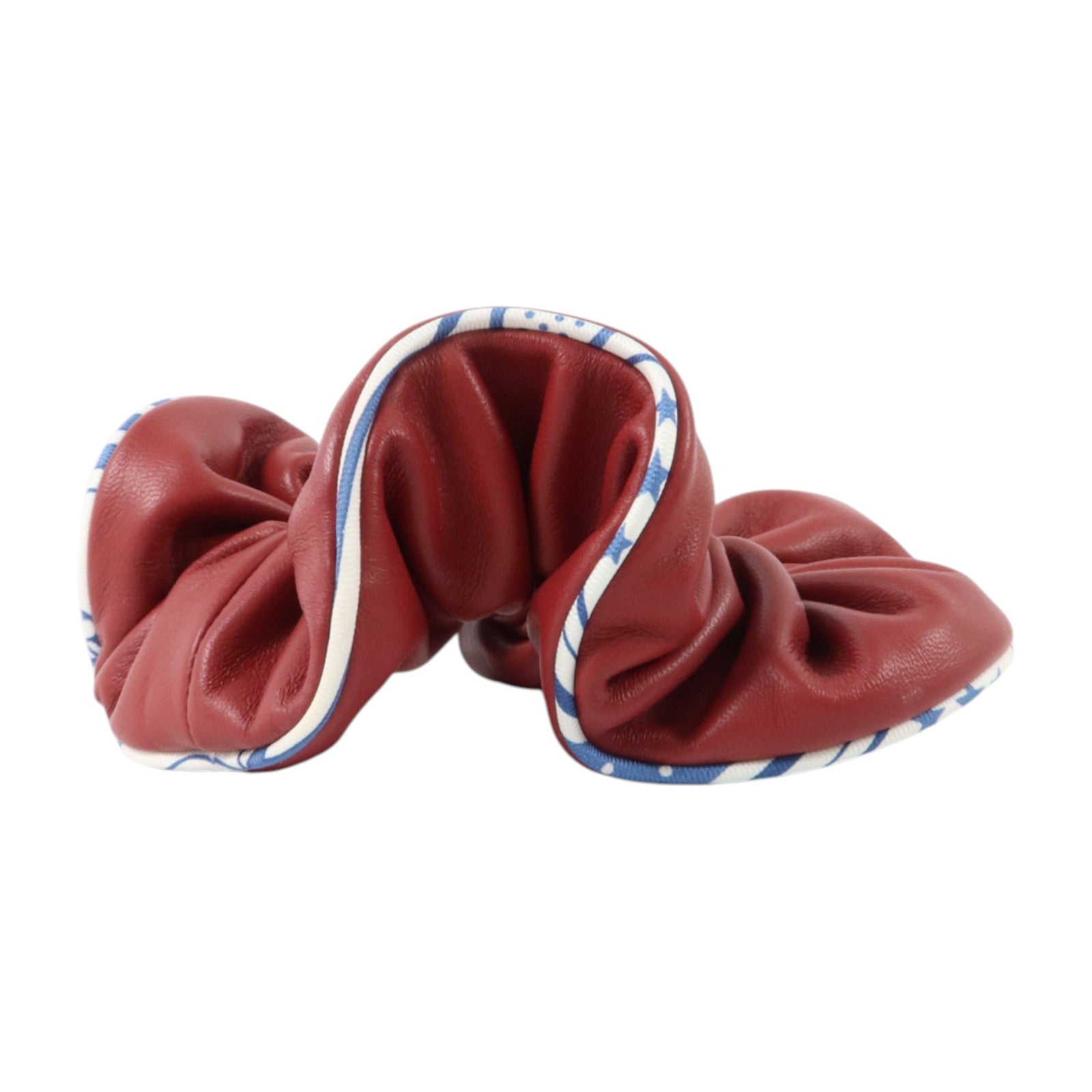HERMES 羊皮皮革/絲質Hair Scrunchie髮圈