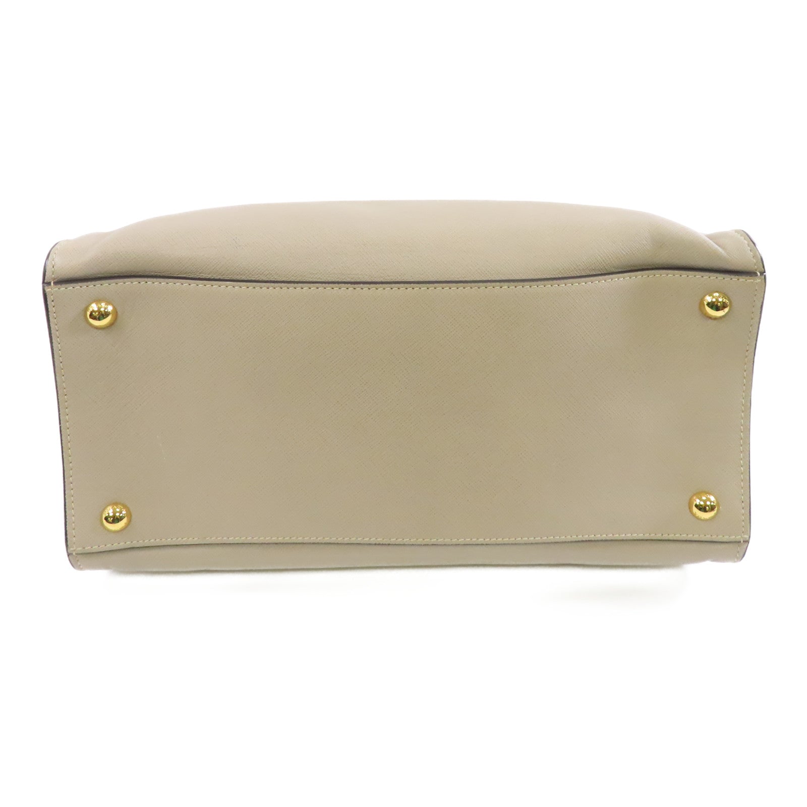 PRADA 牛皮皮革Shoulder Bag金扣手挽肩背兩用袋灰色
