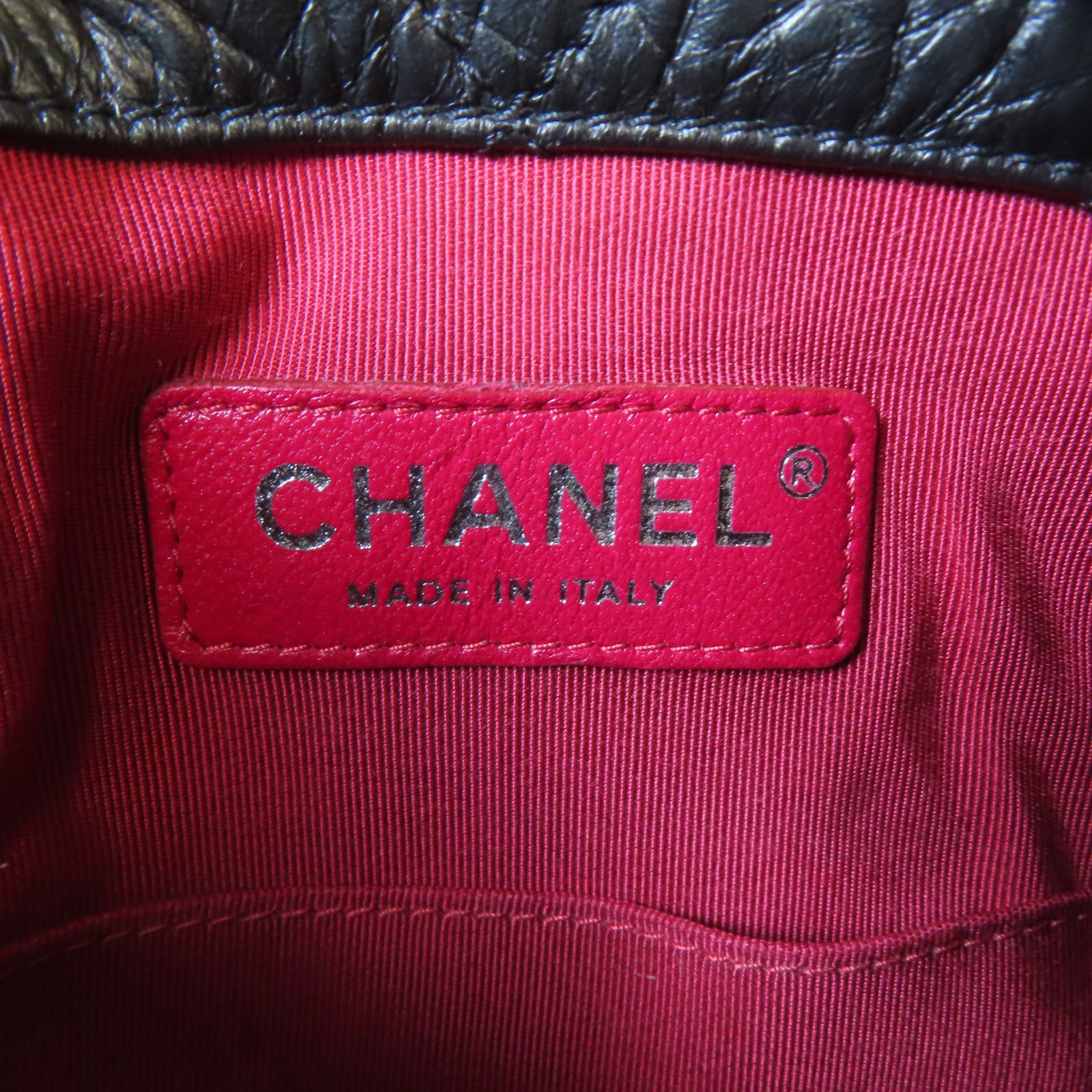 CHANEL 菱格牛皮皮革Gabrielle Backpack Small鏈帶背包黑色
