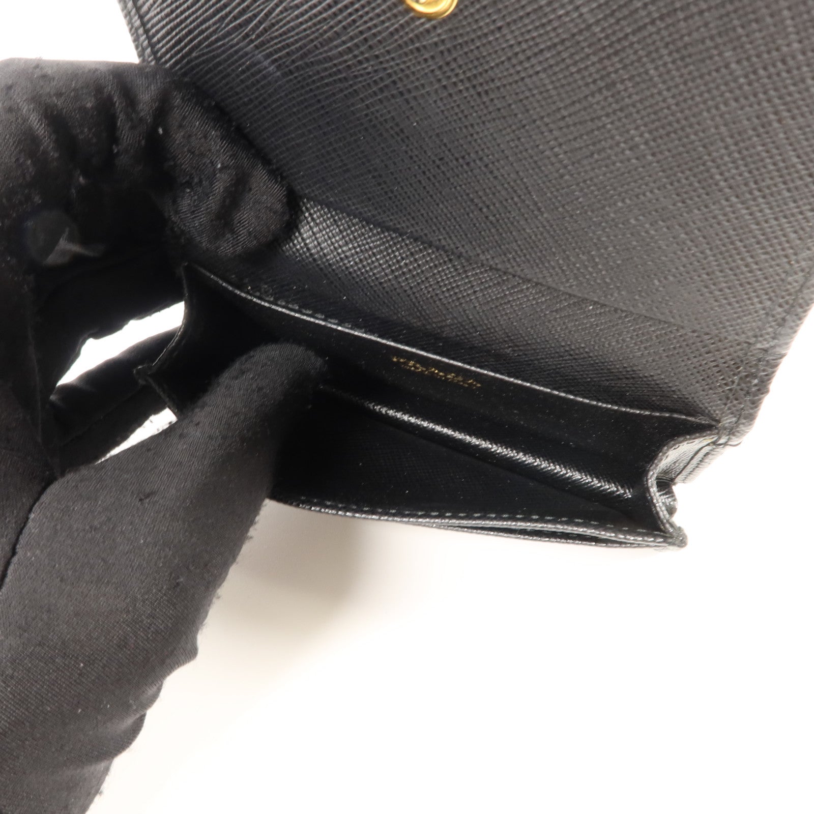 PRADA Saffiano皮革Card case金扣卡片套