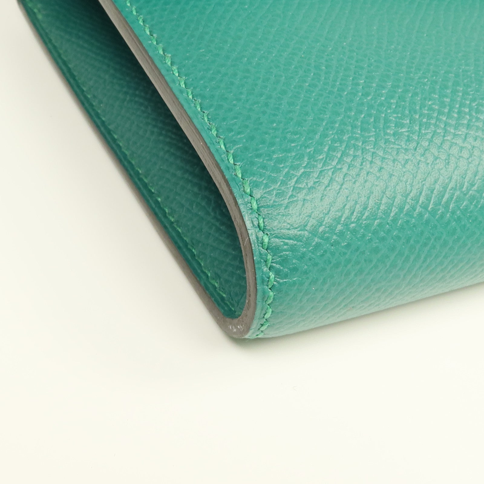 HERMES 【激減優惠】Epsom皮革Constance Wallet銀扣長錢包Malachite