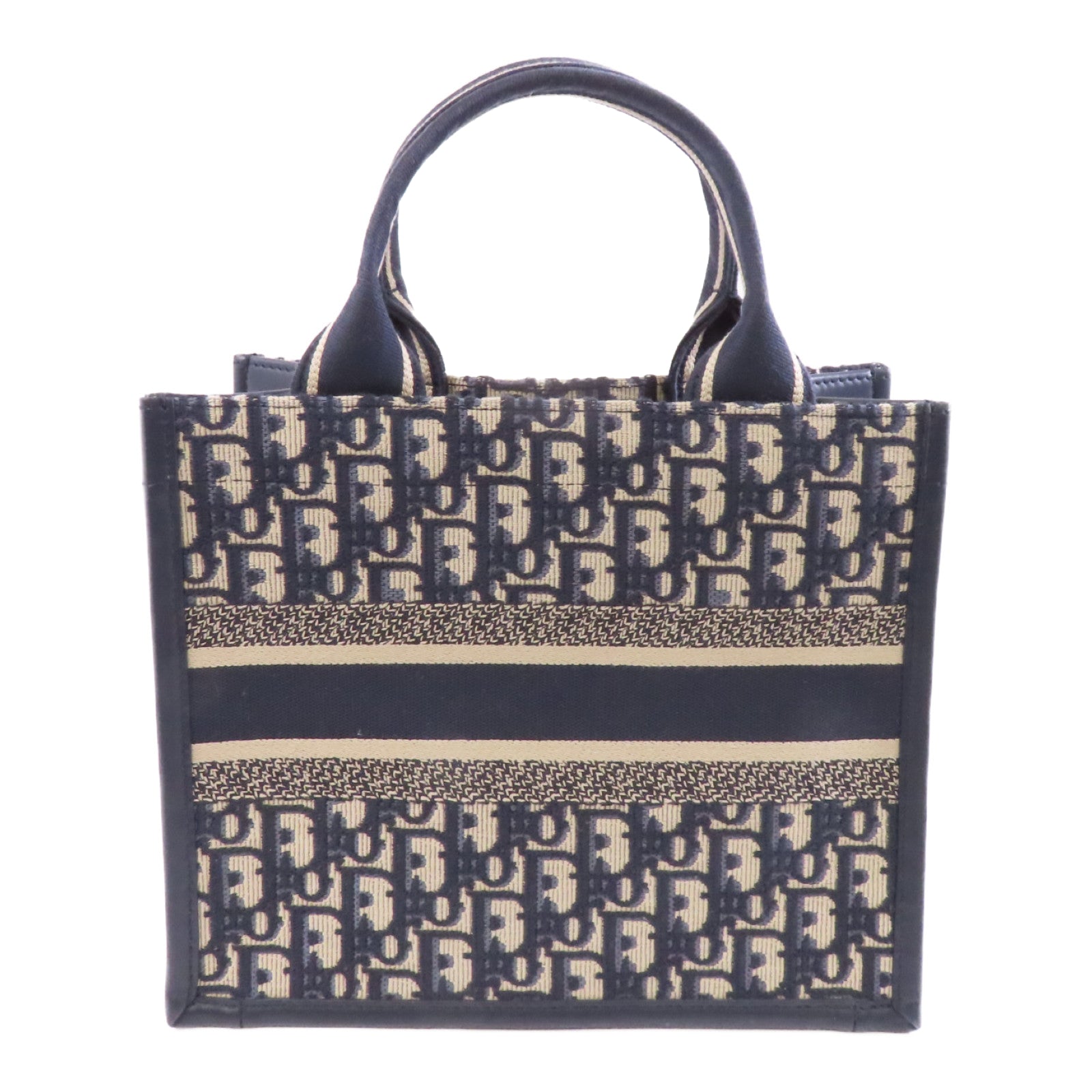 Dior 帆布2way Shoulder Bag金扣手挽肩背兩用袋深藍色/米色