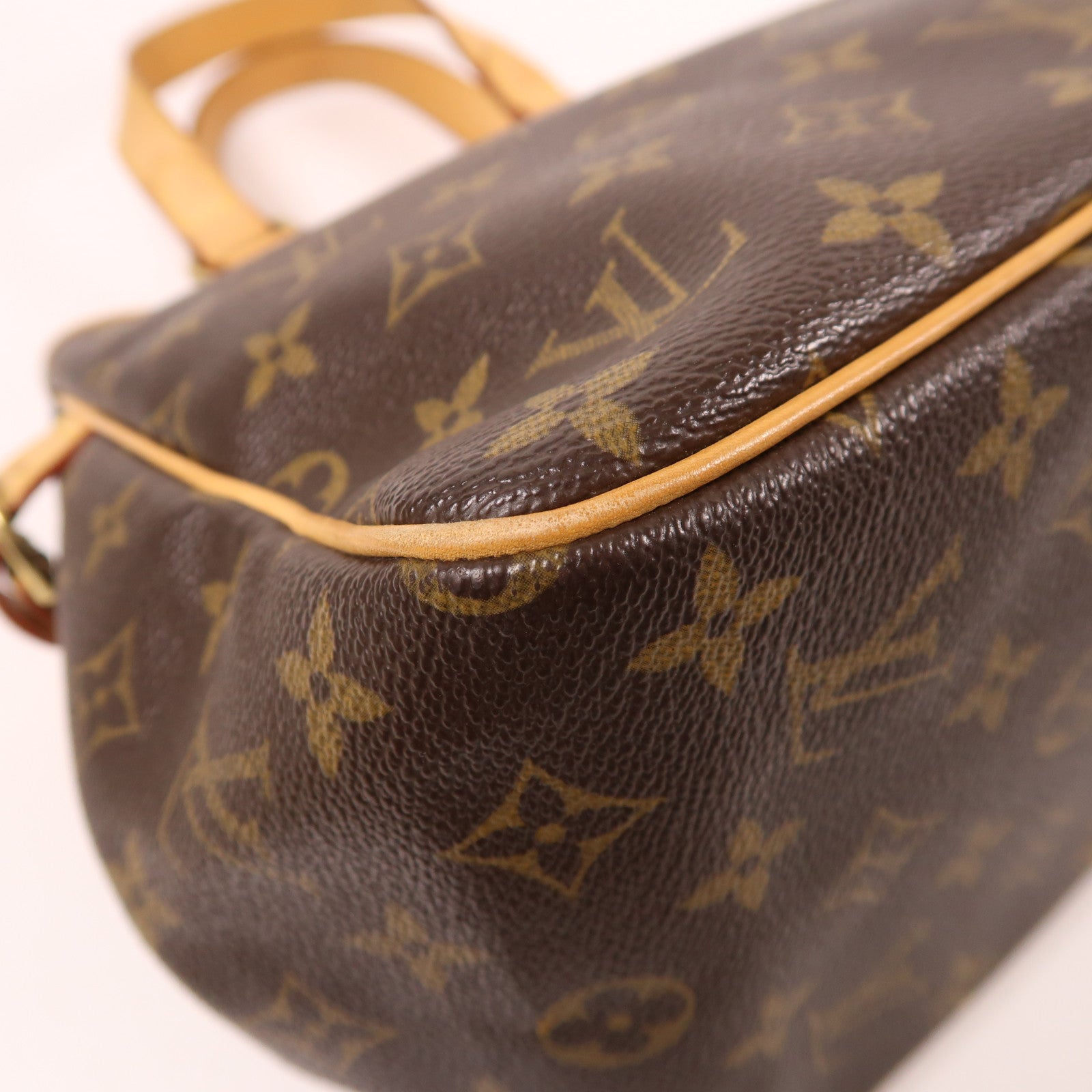 LOUIS VUITTON Monogram Batignolles金扣手挽袋棕色