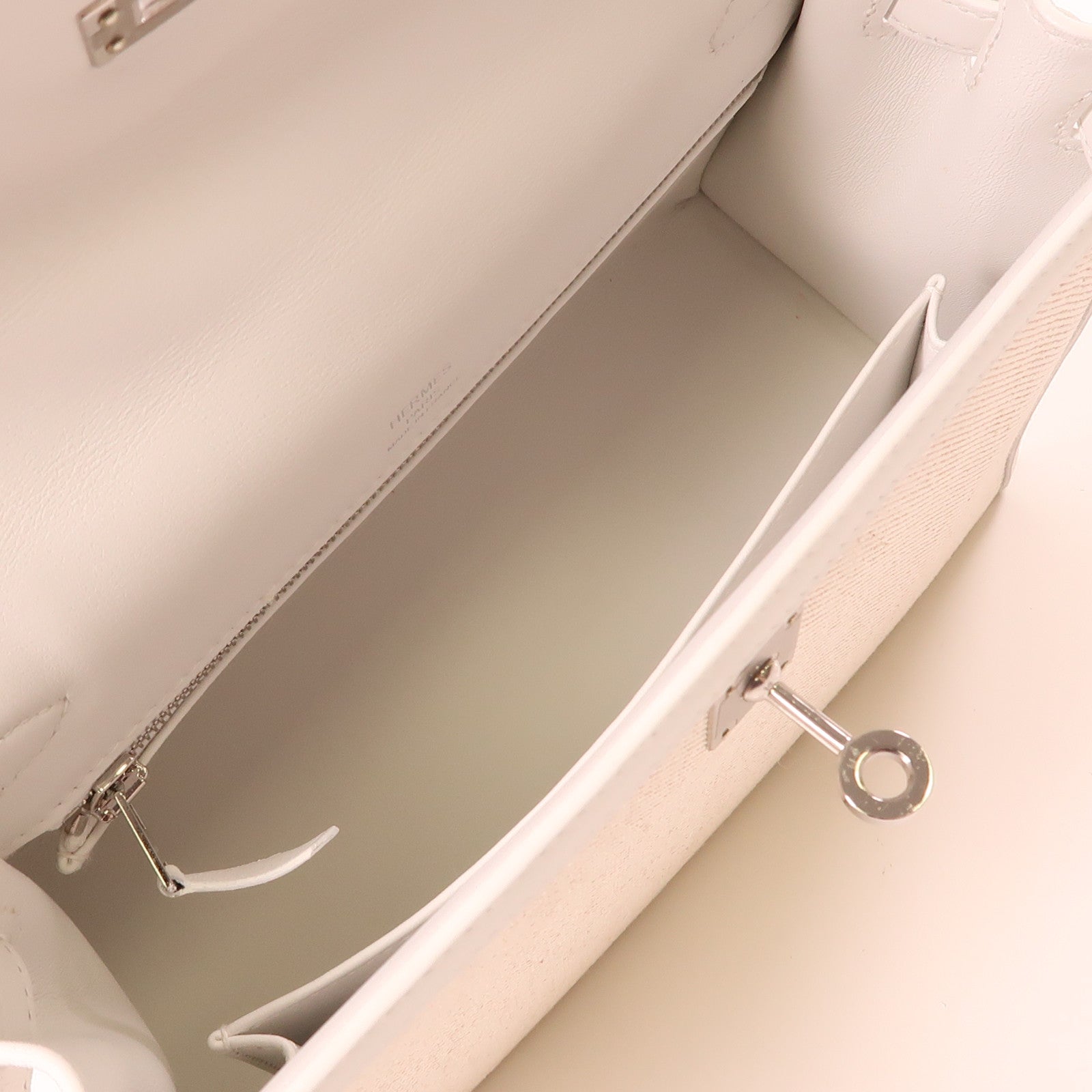 HERMES 【激減優惠】Swift皮革/Toiletry帆布Kelly 25銀扣手挽肩背兩用袋