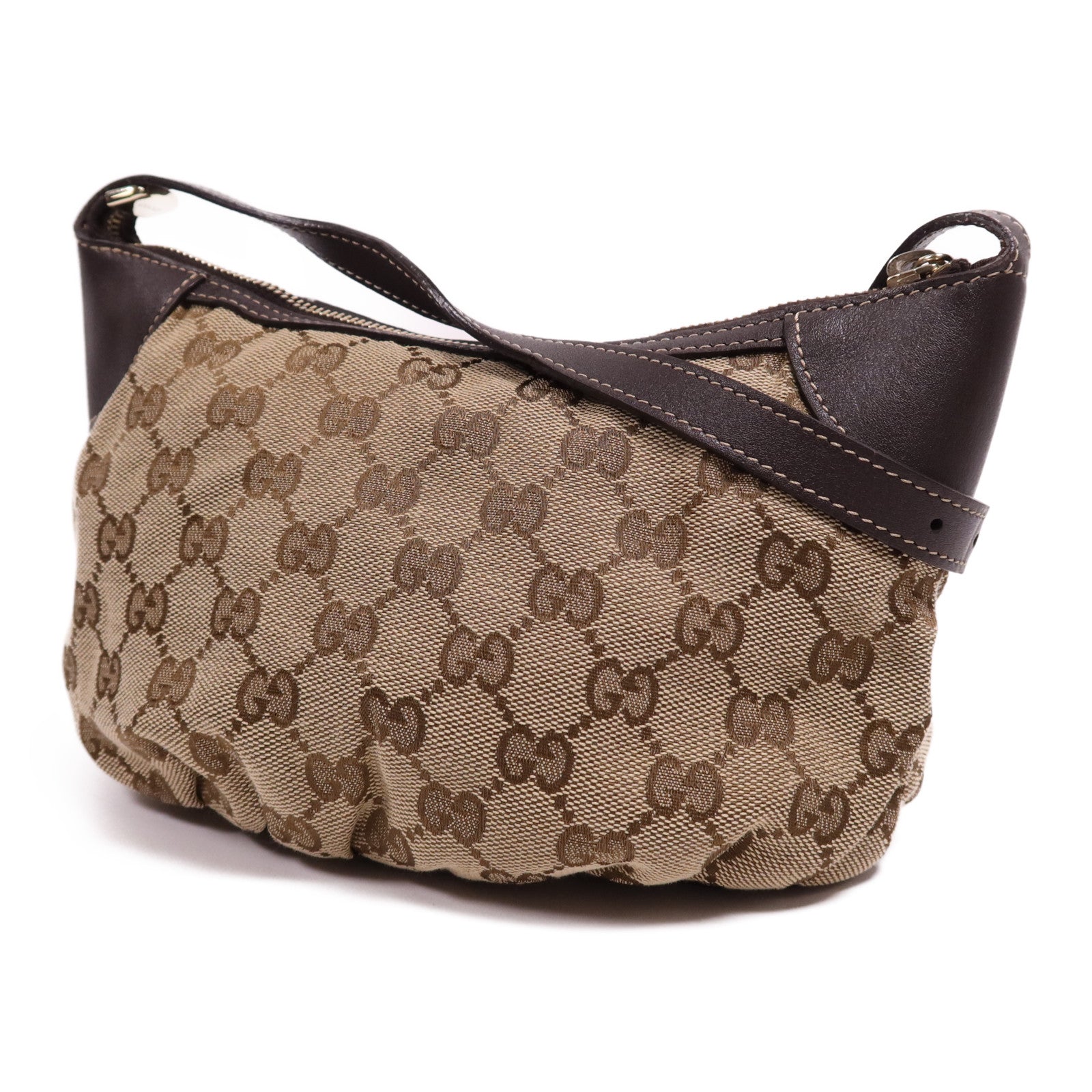 GUCCI 帆布Shoulder Pouch金扣肩背袋