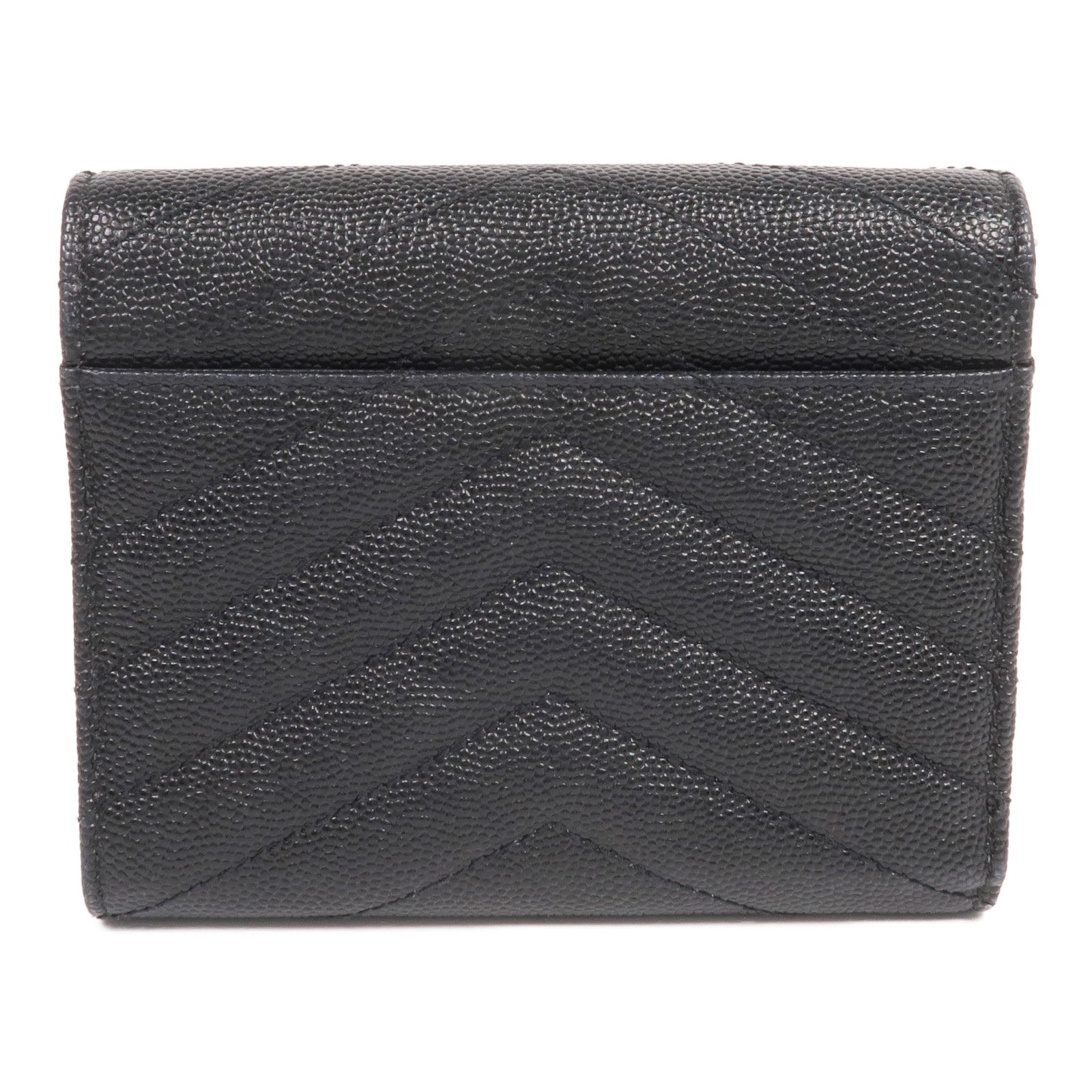 SAINT LAURENT 牛皮皮革Trifold Wallet銀扣錢包