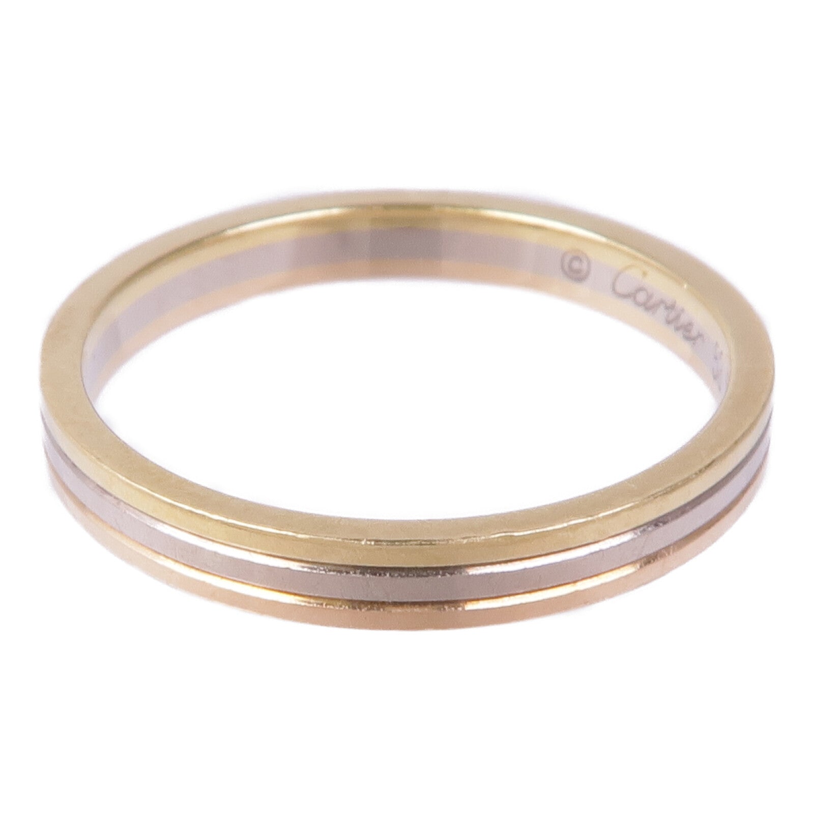 CARTIER 18K黃金/白金/玫瑰金Three Gold Ring戒指Cariter#53/US#6.25