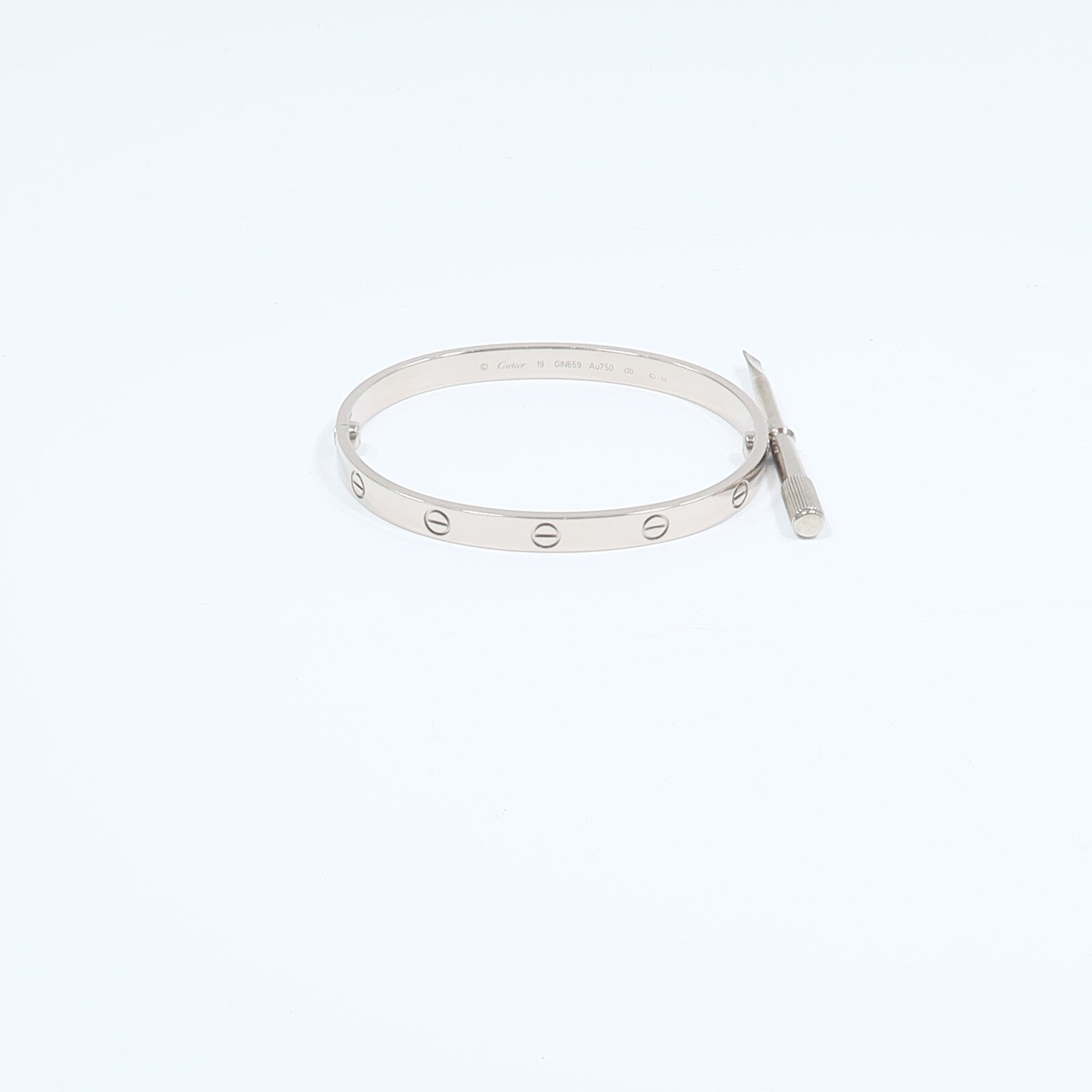 CARTIER 18K白金Love Bangle手鐲