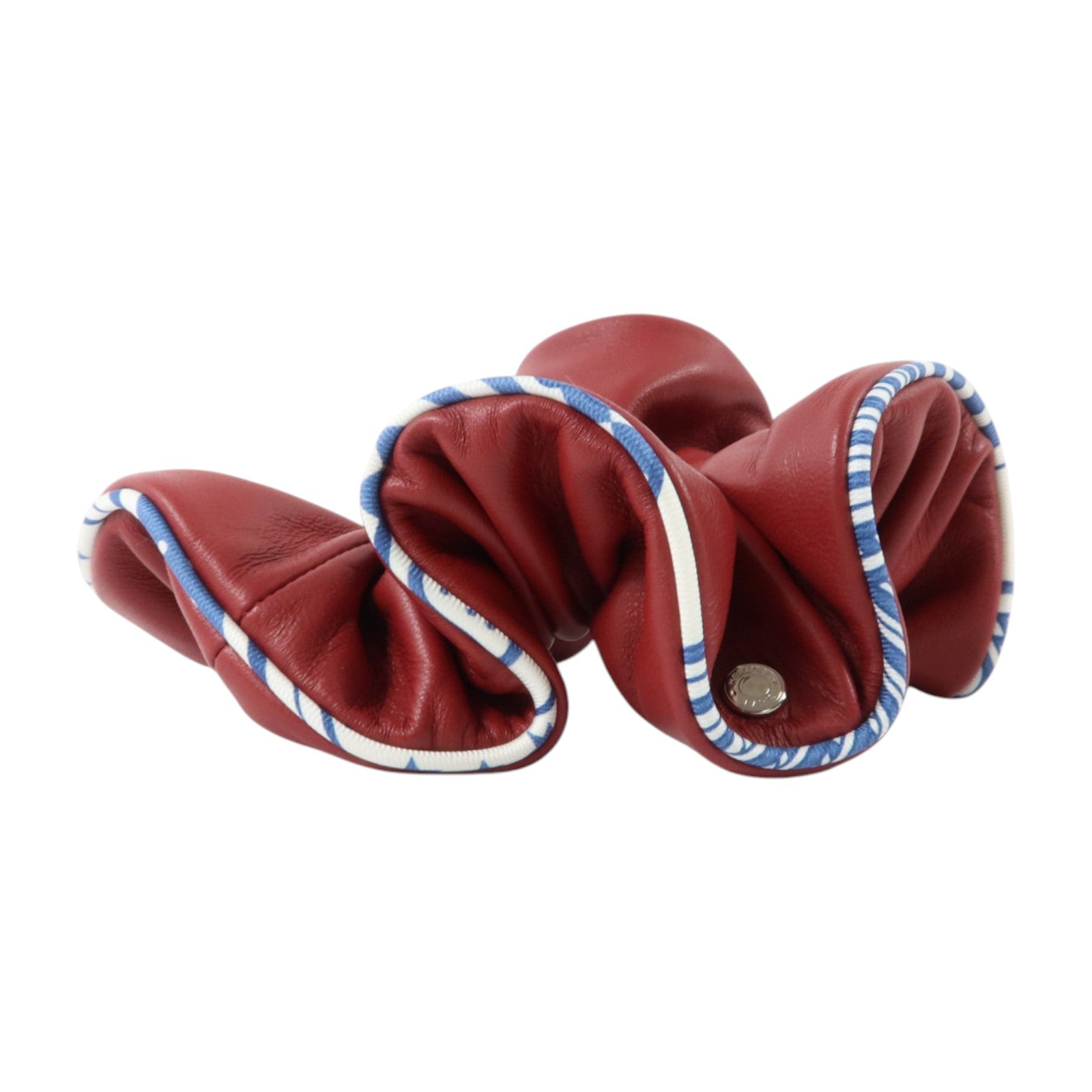 HERMES 羊皮皮革/絲質Hair Scrunchie髮圈