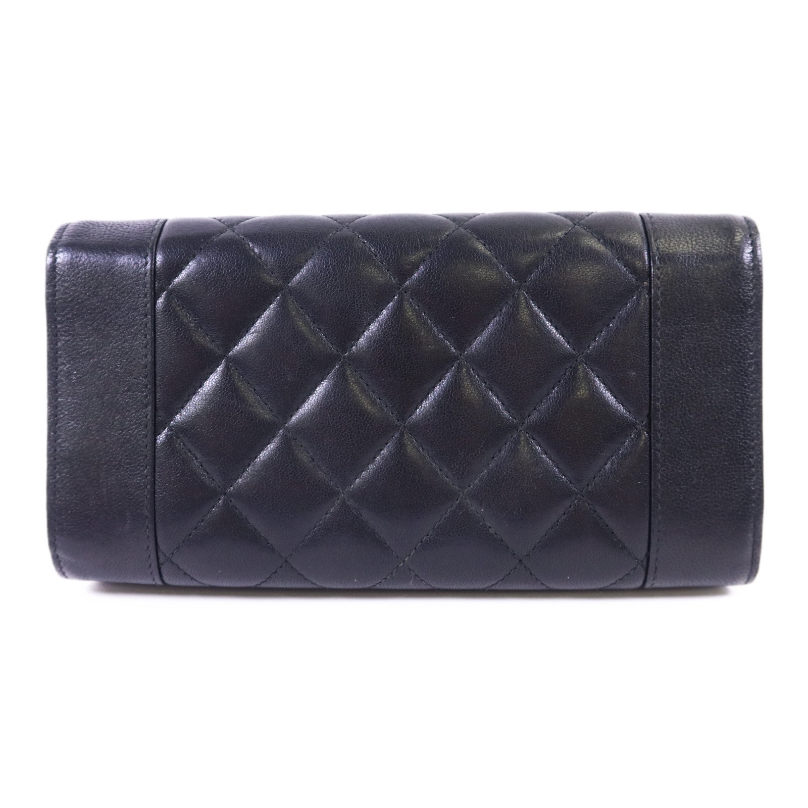 CHANEL 牛皮皮革Long Wallet銀扣長錢包