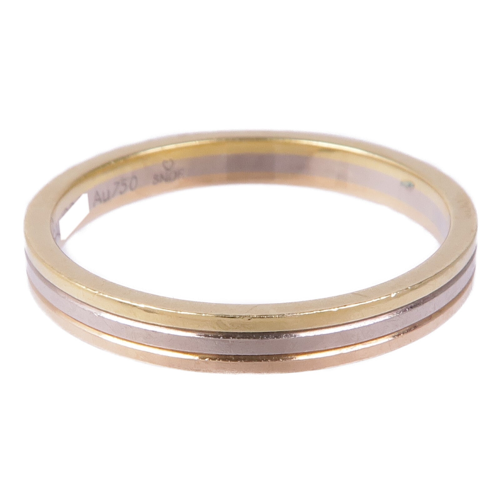 CARTIER 18K黃金/白金/玫瑰金Three Gold Ring戒指Cariter#53/US#6.25