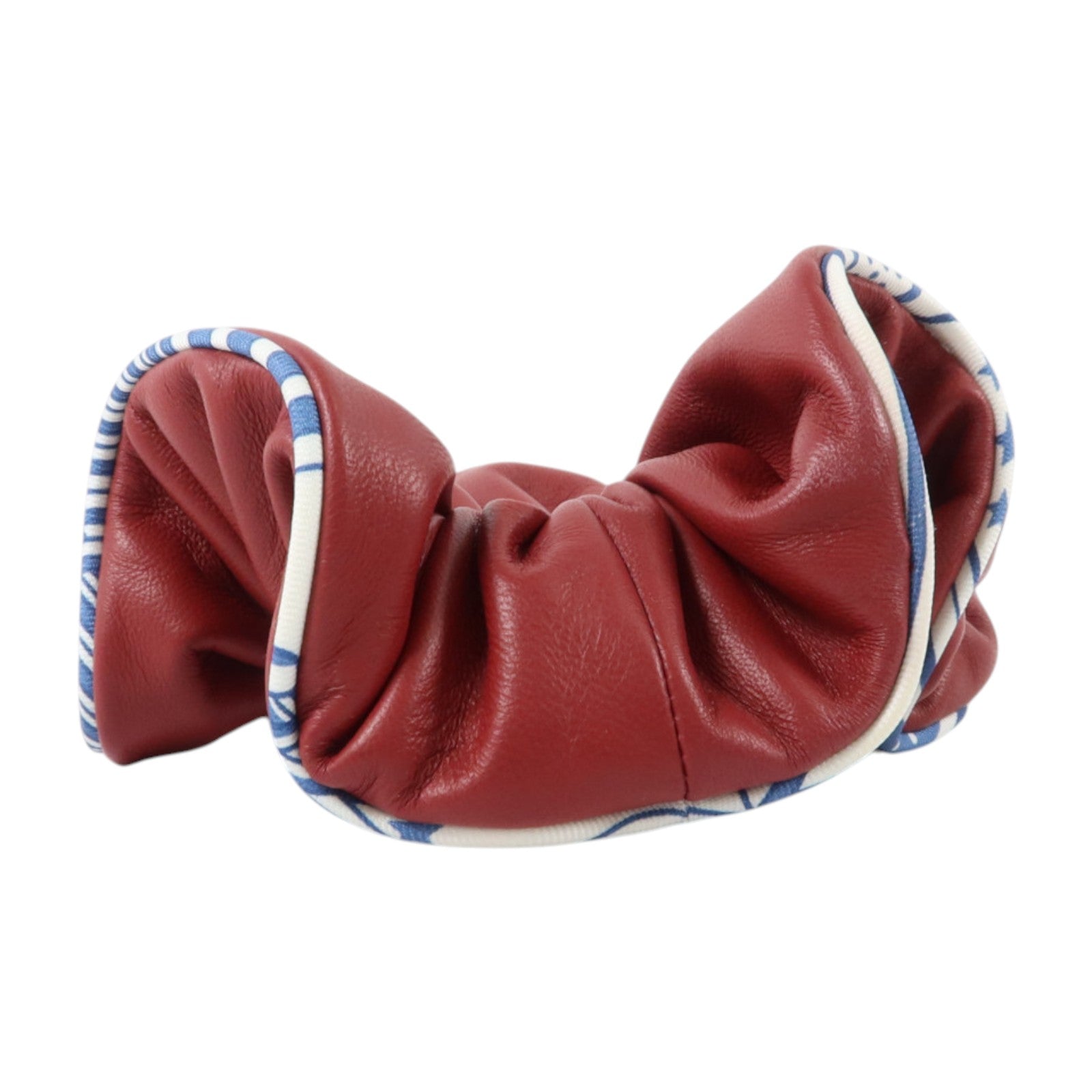 HERMES 羊皮皮革/絲質Hair Scrunchie髮圈