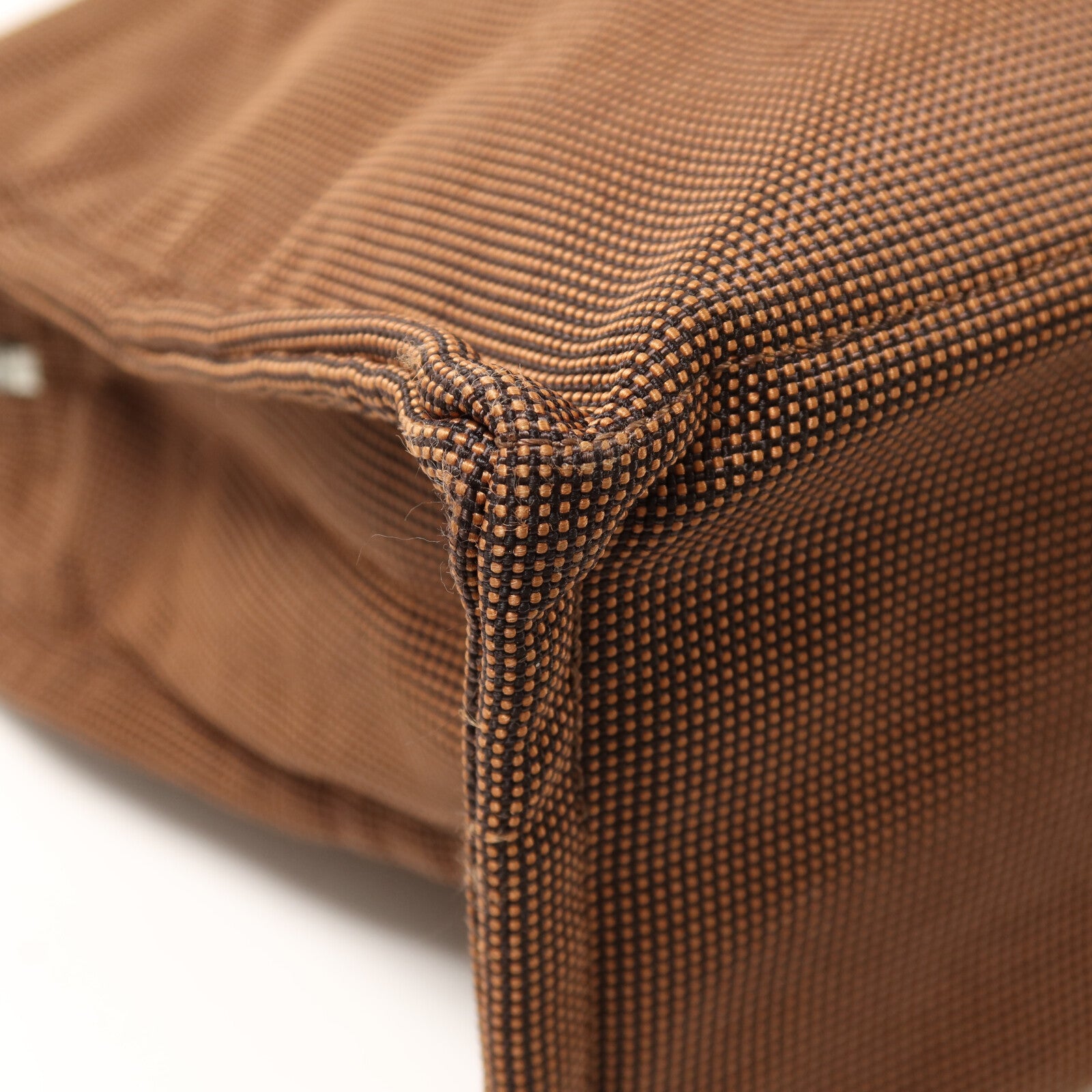 HERMES 帆布Her Line MM銀扣手挽袋Brown