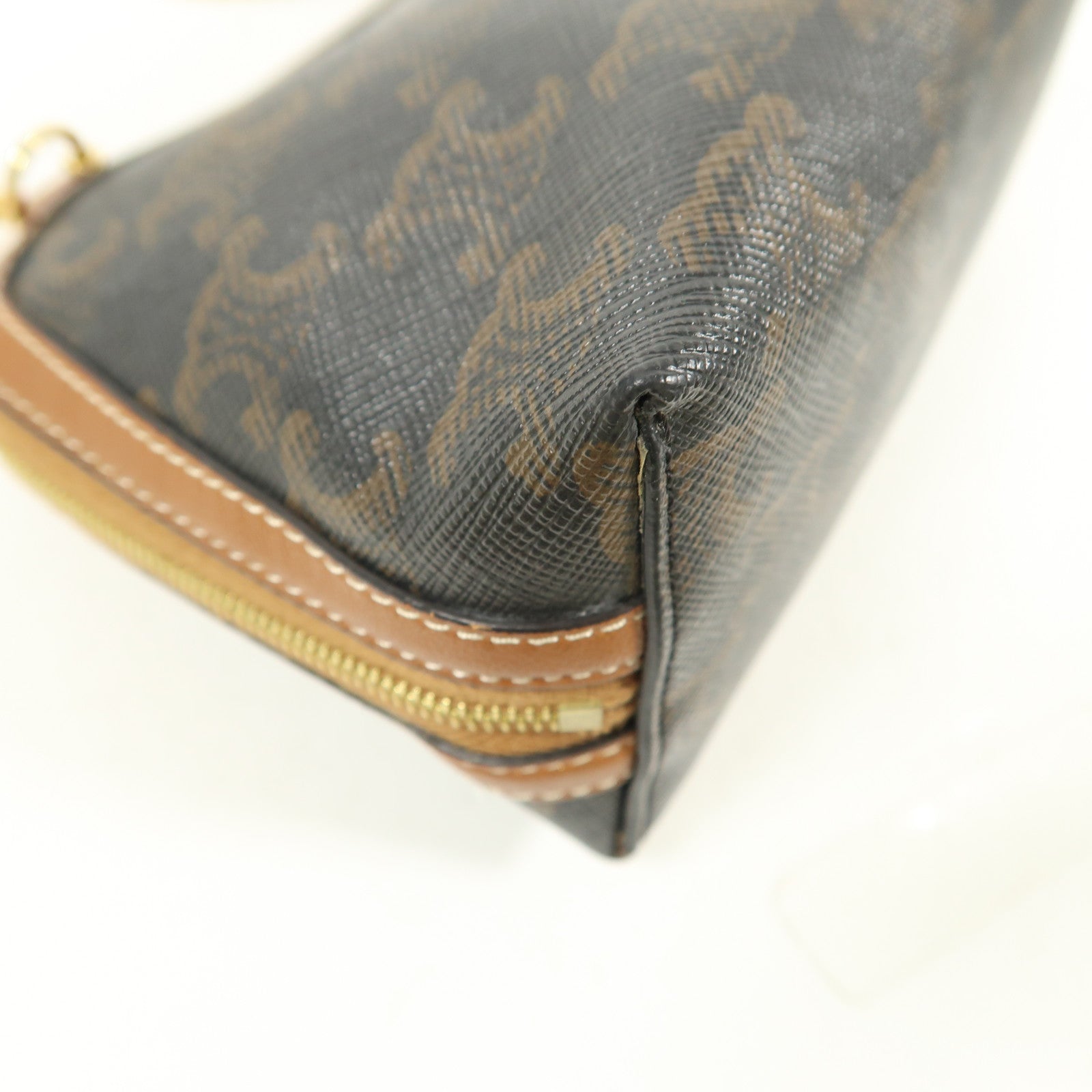 CELINE 塗層帆布Chain Shoulder金扣鏈帶肩背袋