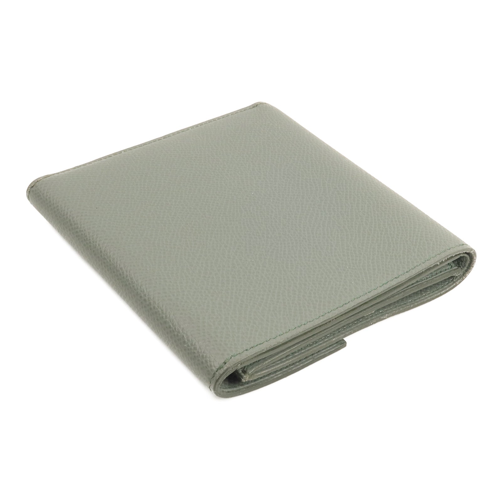 HERMES Epsom皮革Clic 12錢包Vert Amande