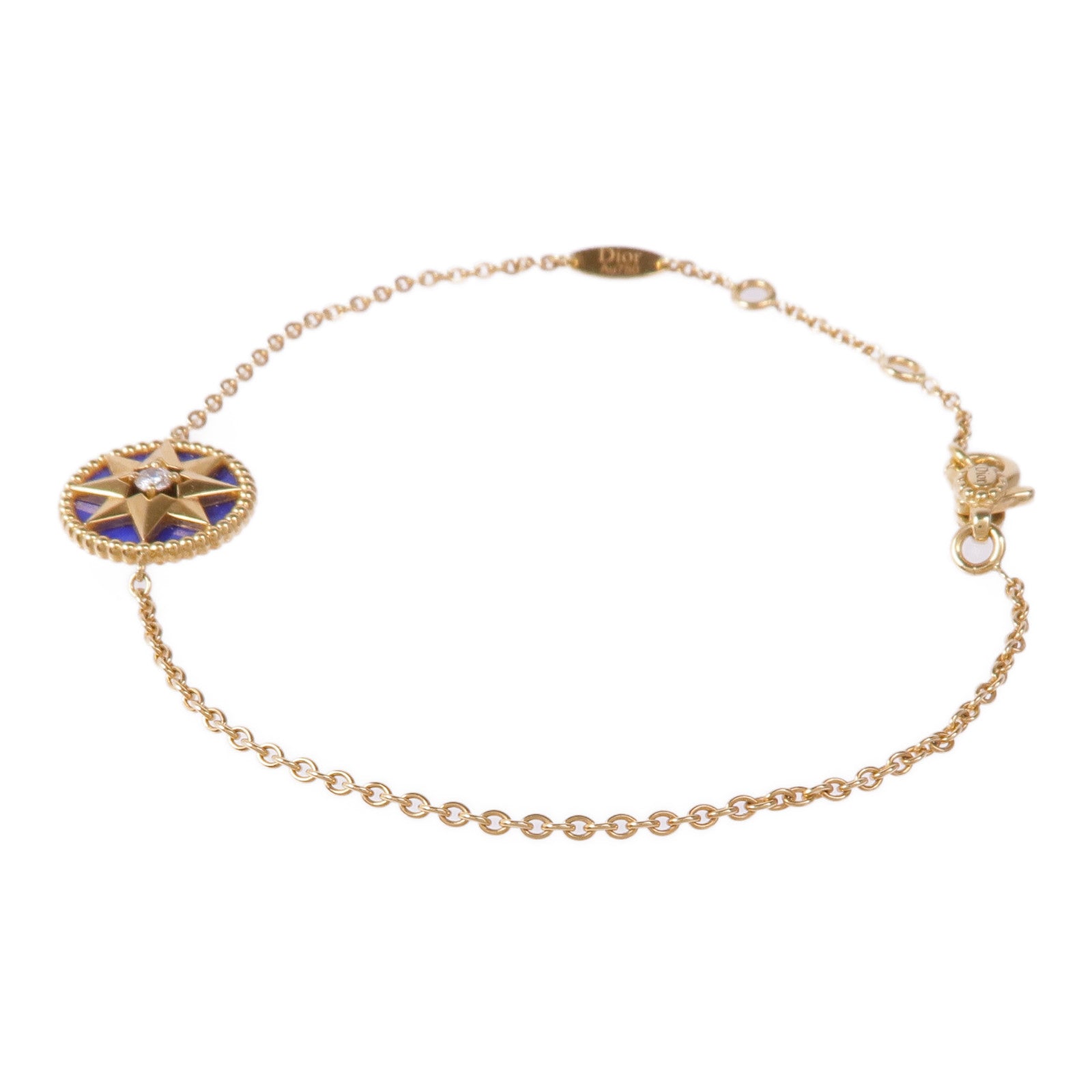 Dior 18K玫瑰金/青金石Rose De Vents鑽石手鏈