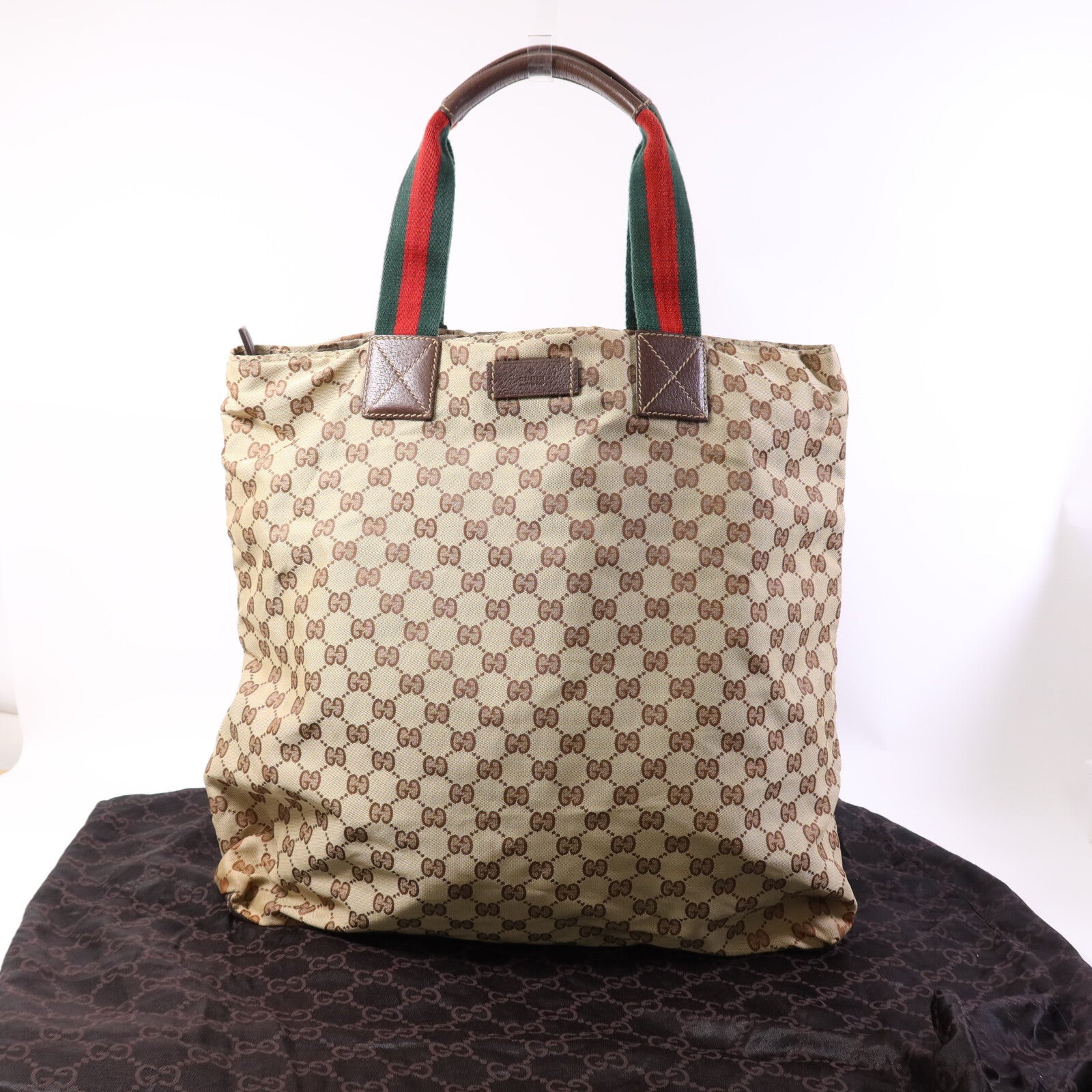 GUCCI 【激減優惠】帆布Tote Bag銀扣手挽袋