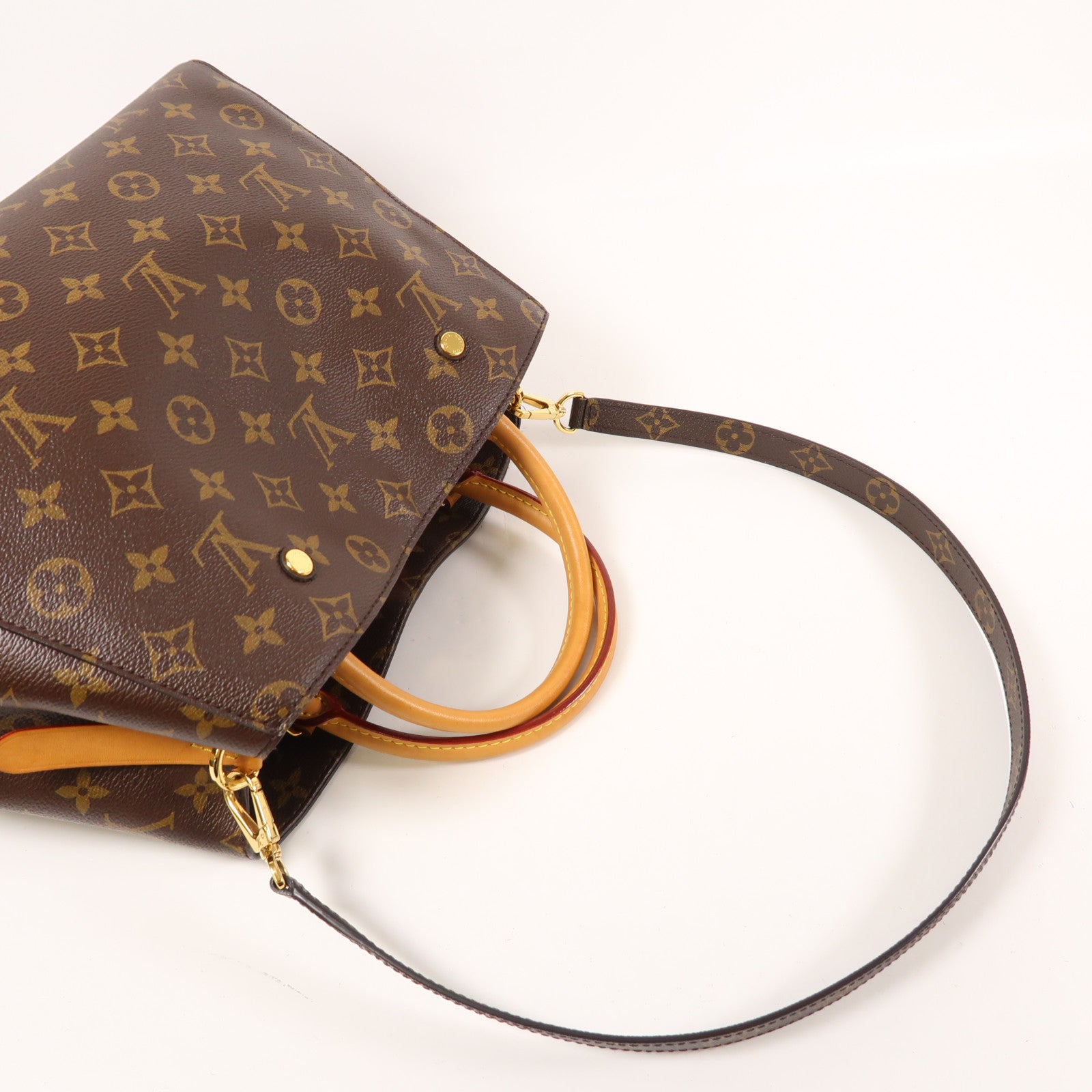 LOUIS VUITTON LV GHW Montaigne MM 2way Shoulder Handbag M41056 Monogram Brown