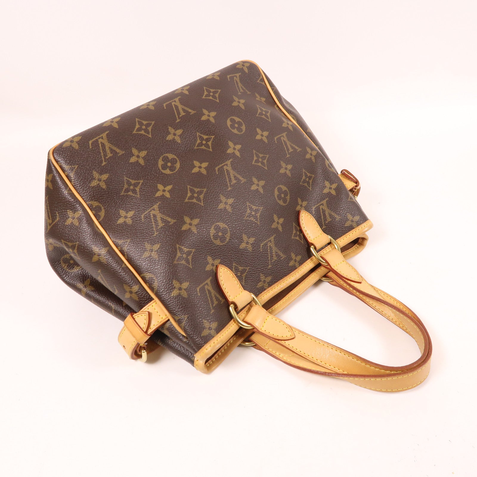 LOUIS VUITTON Monogram Batignolles金扣手挽袋棕色