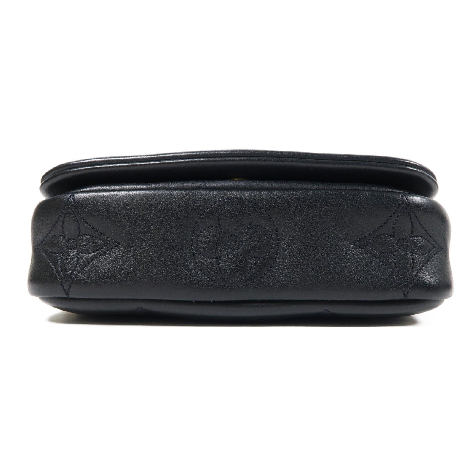 LOUIS VUITTON 牛皮皮革Bubblegram Wallet On Strap金扣手挽肩背兩用袋黑色
