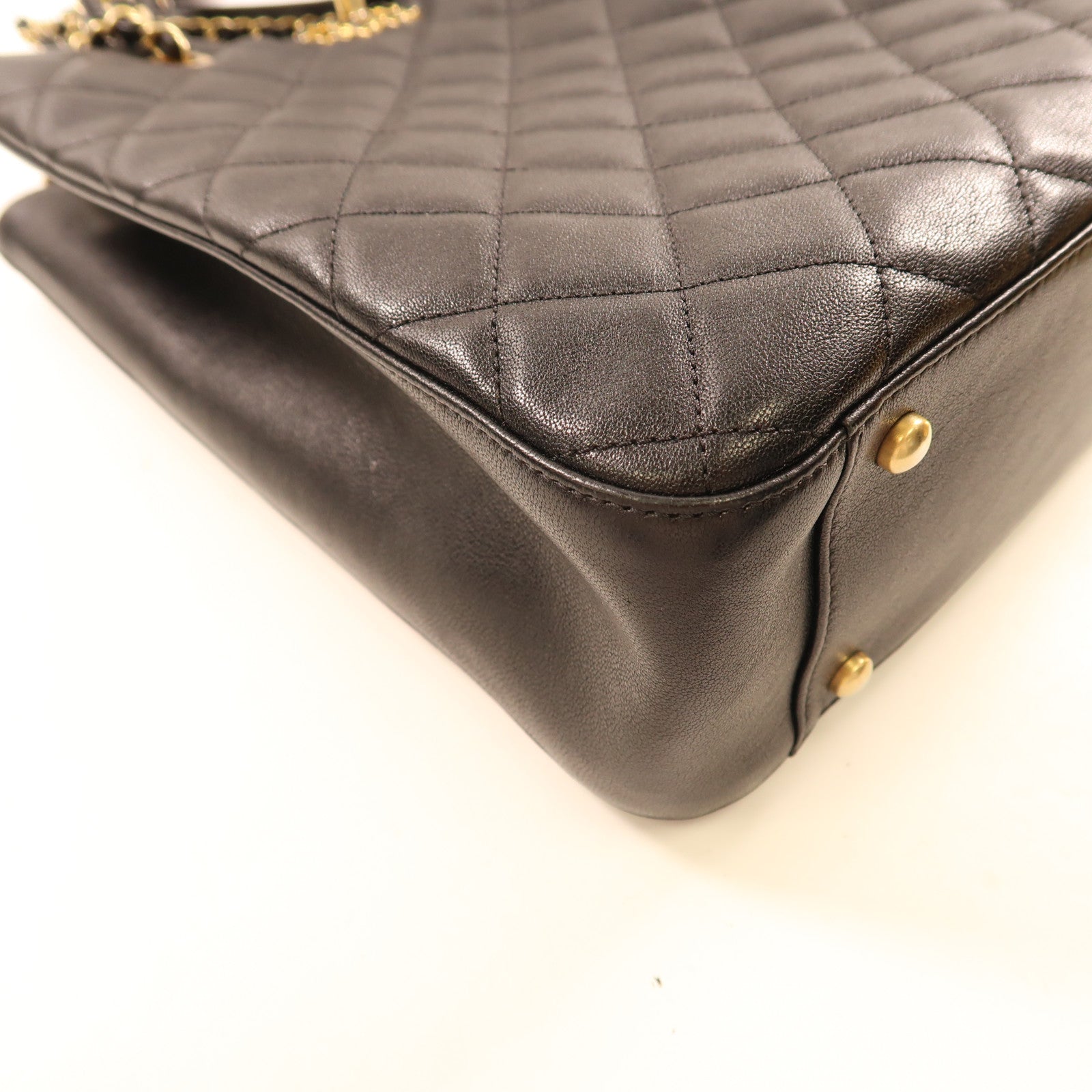 CHANEL 牛皮皮革2 Way Bag金扣鏈帶手挽肩背兩用袋