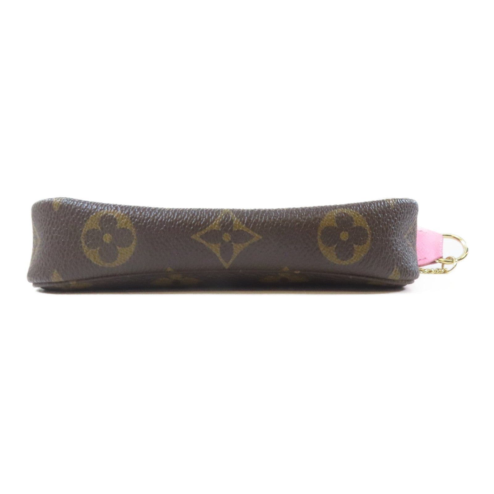 LOUIS VUITTON Monogram Mini Pochette Accessoires金扣鏈帶手挽袋啡色