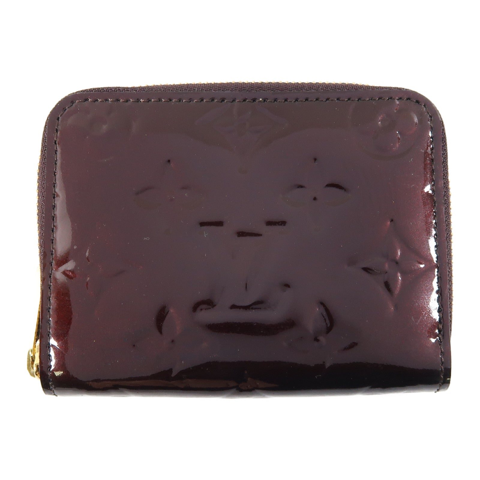 LOUIS VUITTON Vernis Zippy Coin Purse金扣零錢包酒紅色
