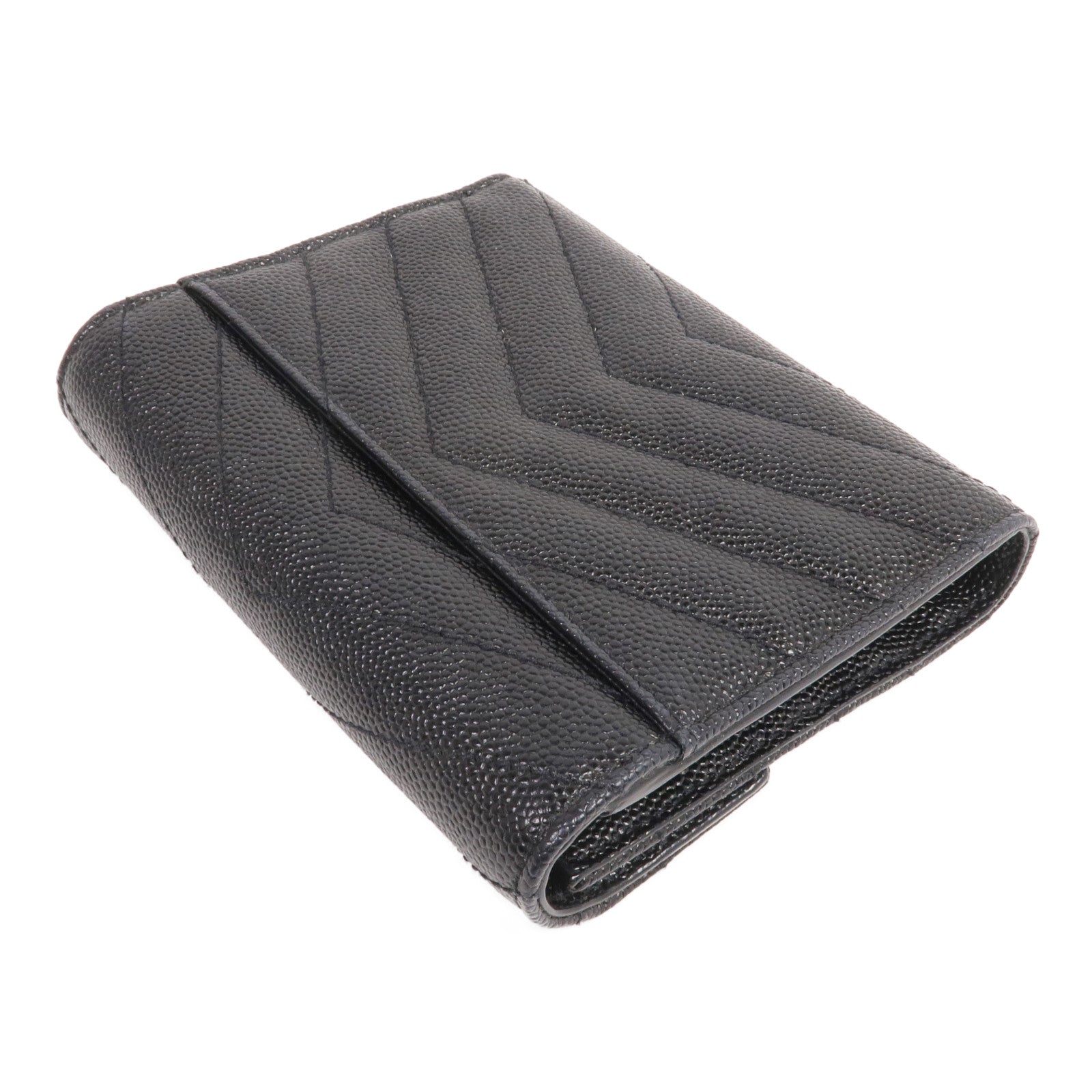 SAINT LAURENT 牛皮皮革Trifold Wallet銀扣錢包