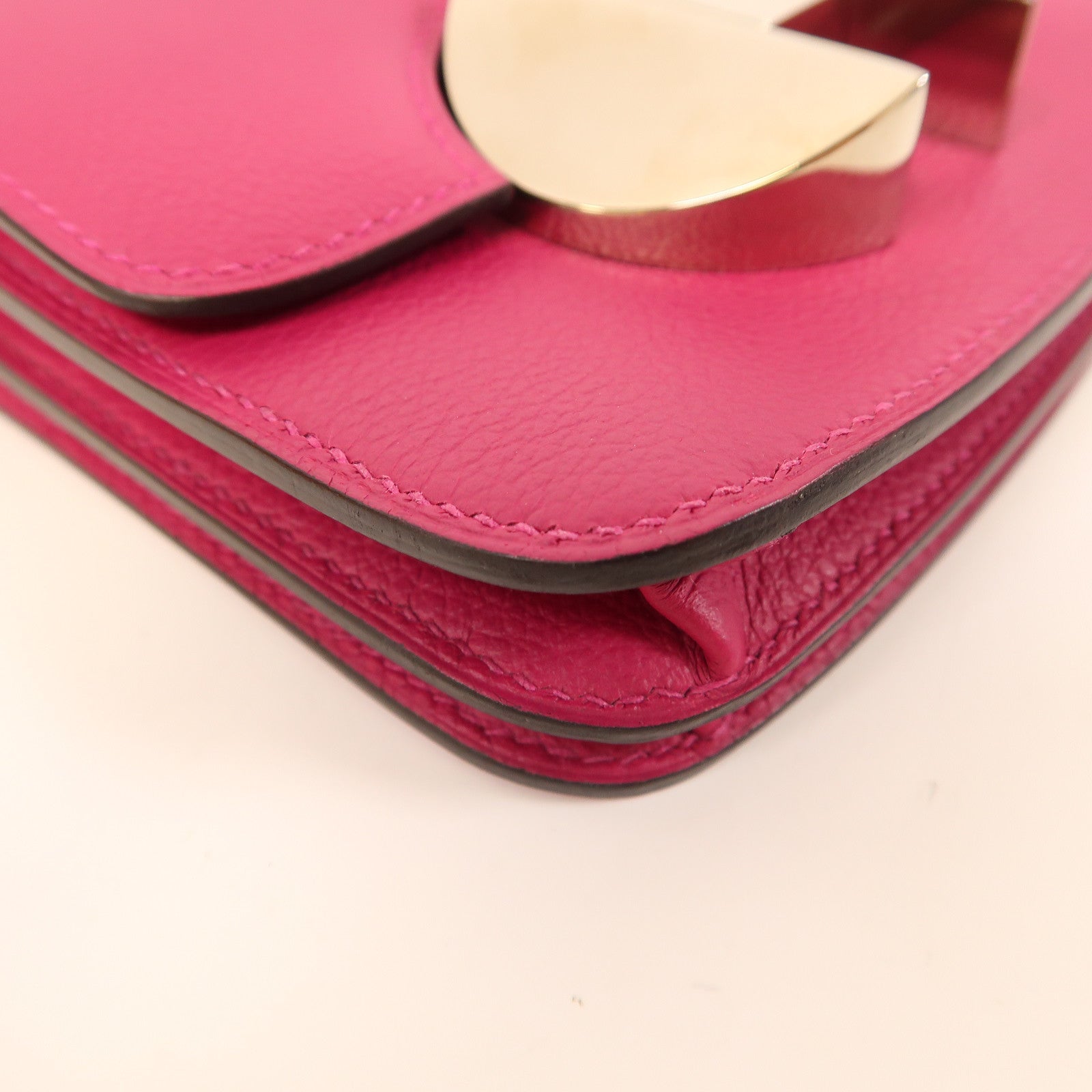 HERMES 【激減優惠】Evercolor皮革Wallet 2002銀扣錢包紫色