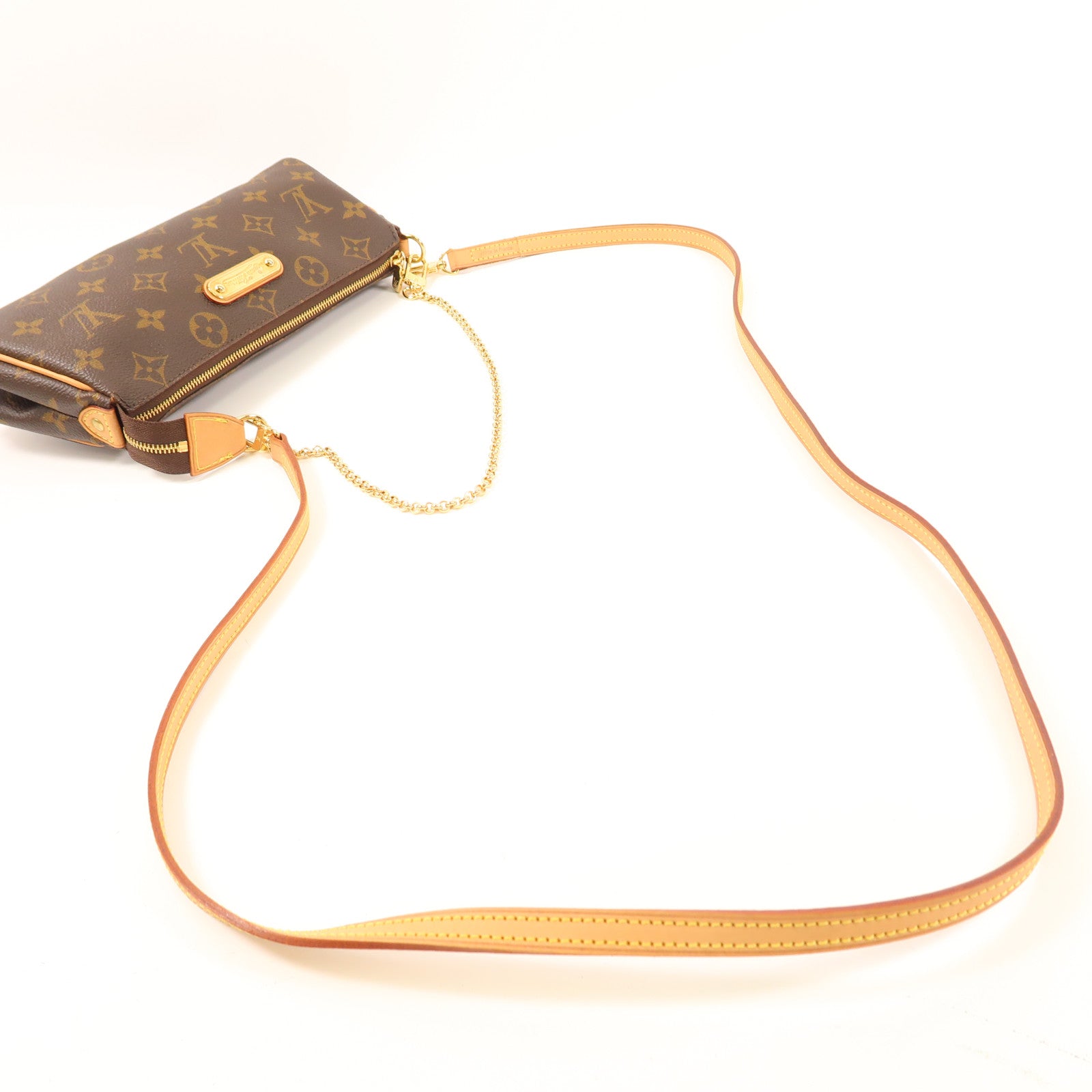 LOUIS VUITTON Monogram Eva金扣手挽肩背兩用袋棕色