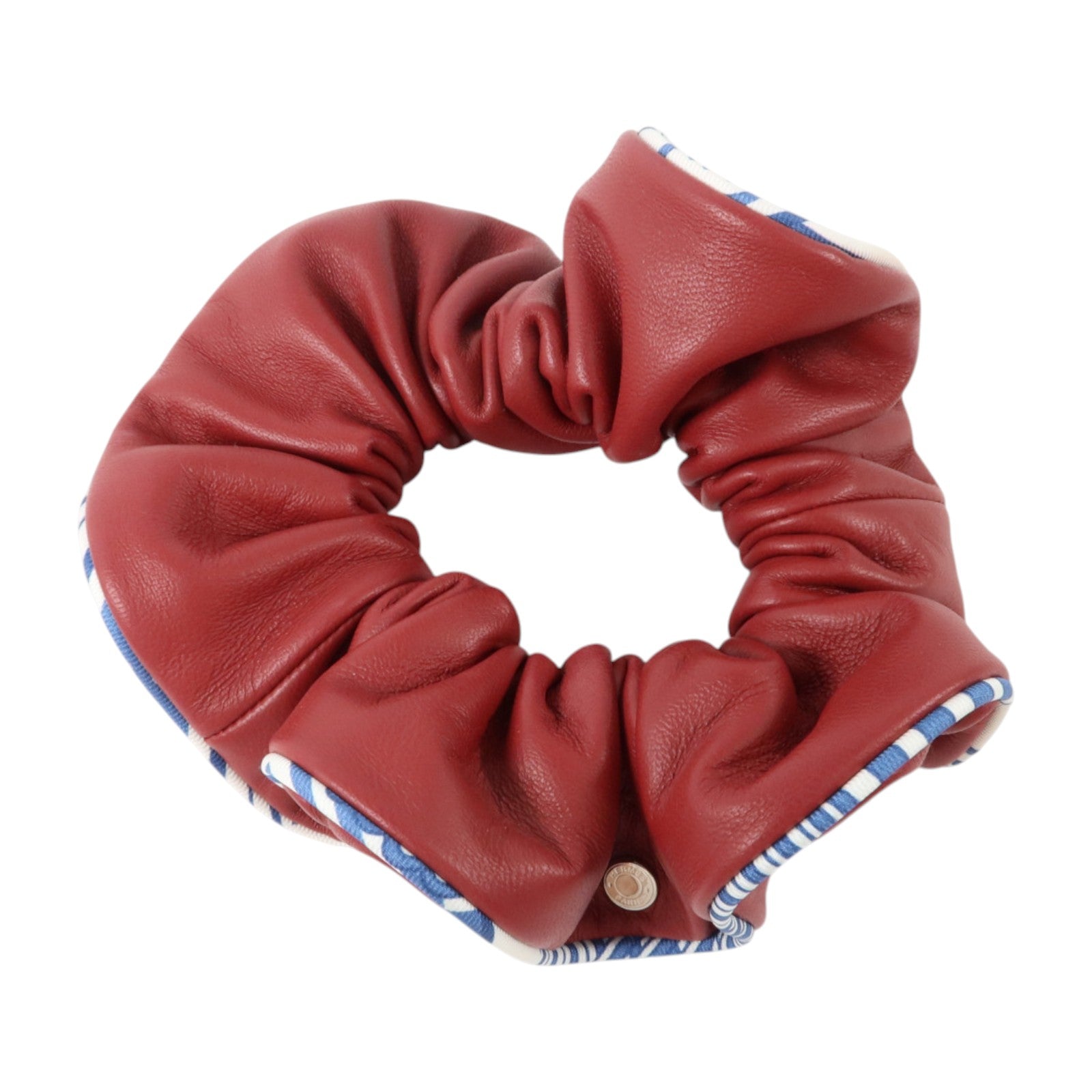 HERMES 羊皮皮革/絲質Hair Scrunchie髮圈