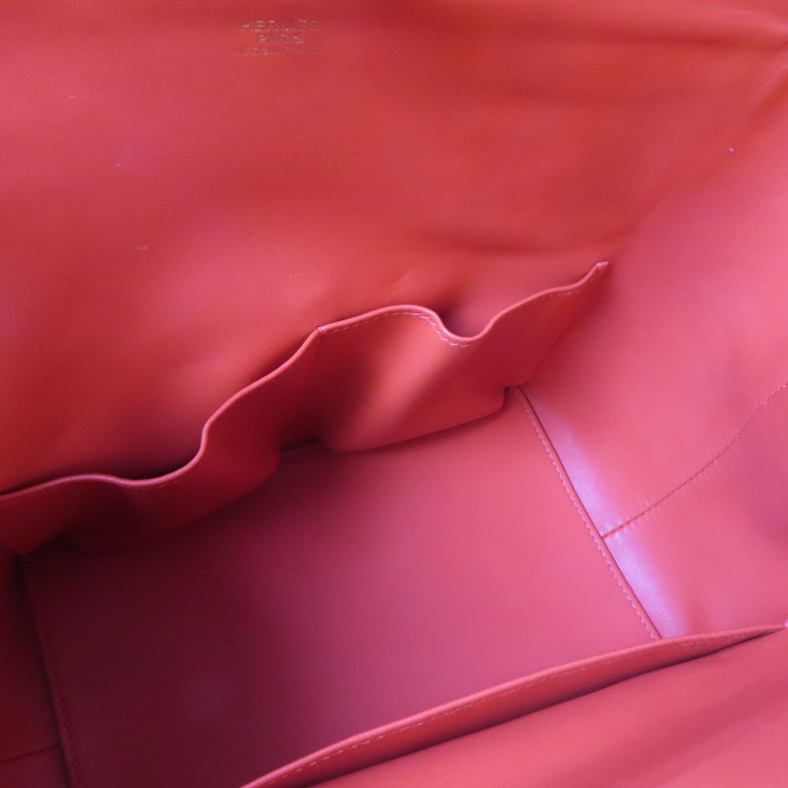 HERMES 【清倉大減價】Evercolor皮革Toolbox 20金扣手挽肩背兩用袋紅色
