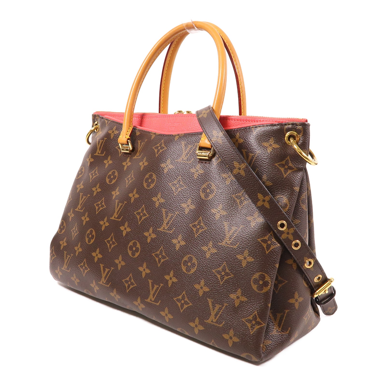 LOUIS VUITTON Monogram Pallas金扣手挽肩背兩用袋棕色