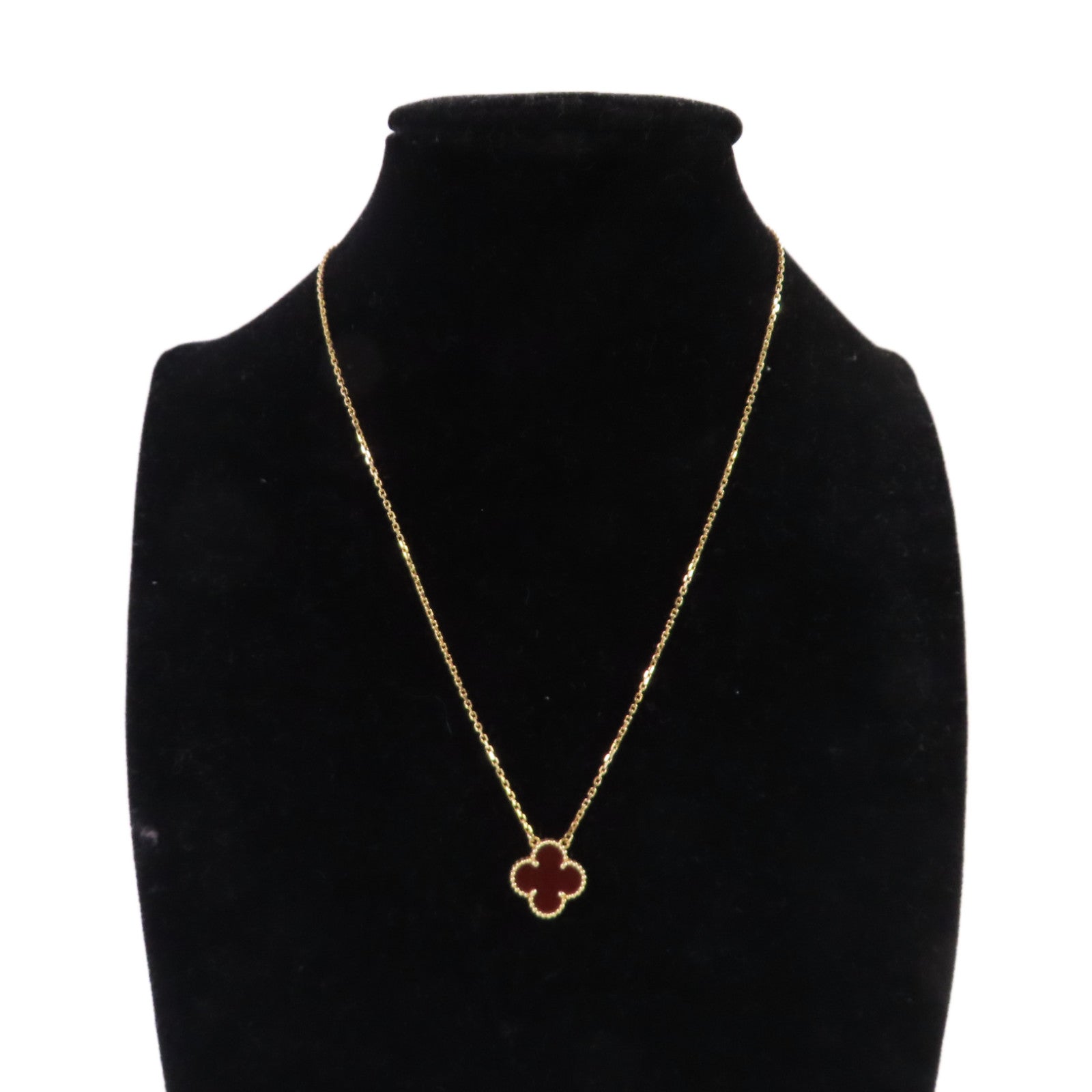 Van Cleef & Arpels 18K玫瑰金/紅玉髓Vintage Alhambra Necklace項鍊