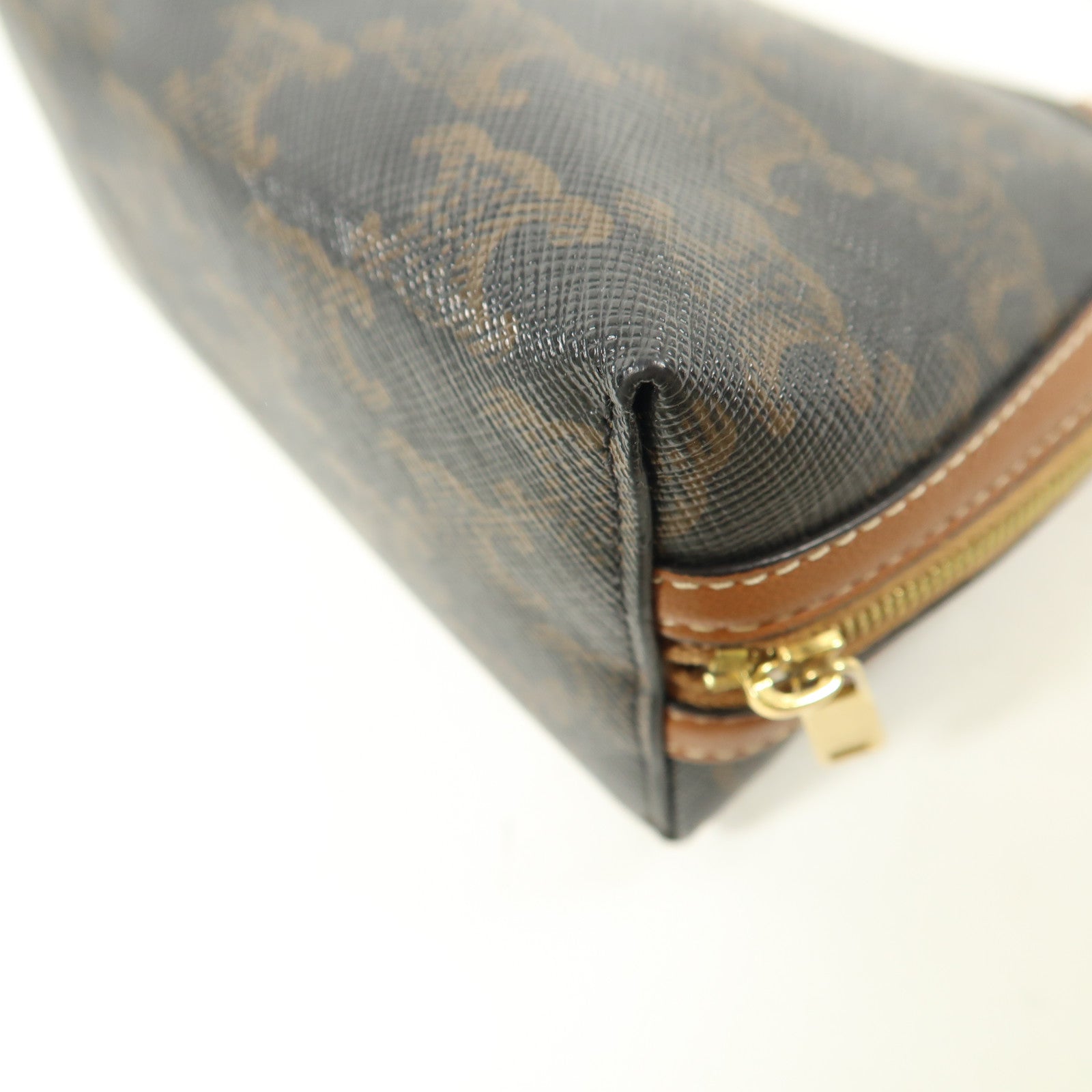CELINE 塗層帆布Chain Shoulder金扣鏈帶肩背袋