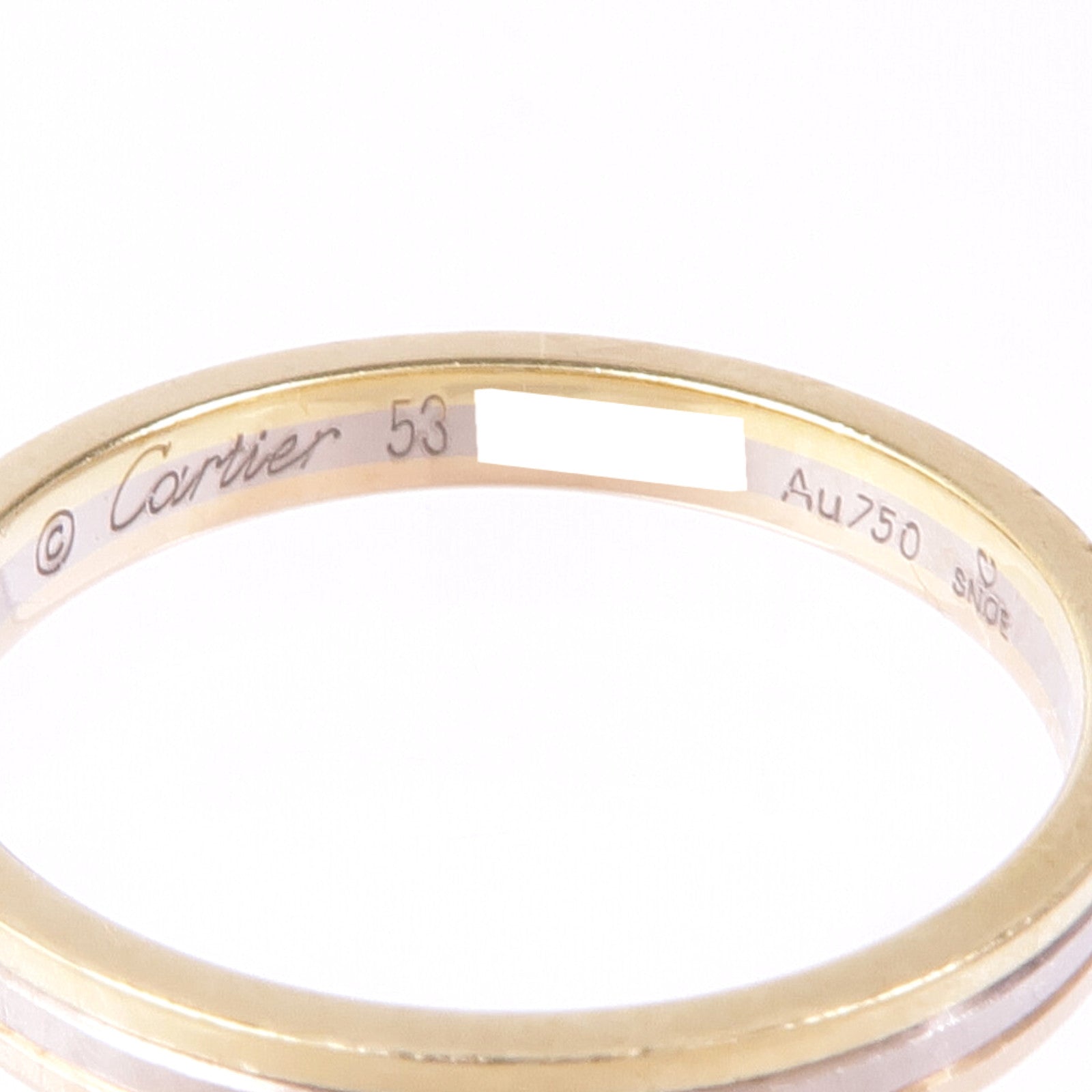 CARTIER 18K黃金/白金/玫瑰金Three Gold Ring戒指Cariter#53/US#6.25