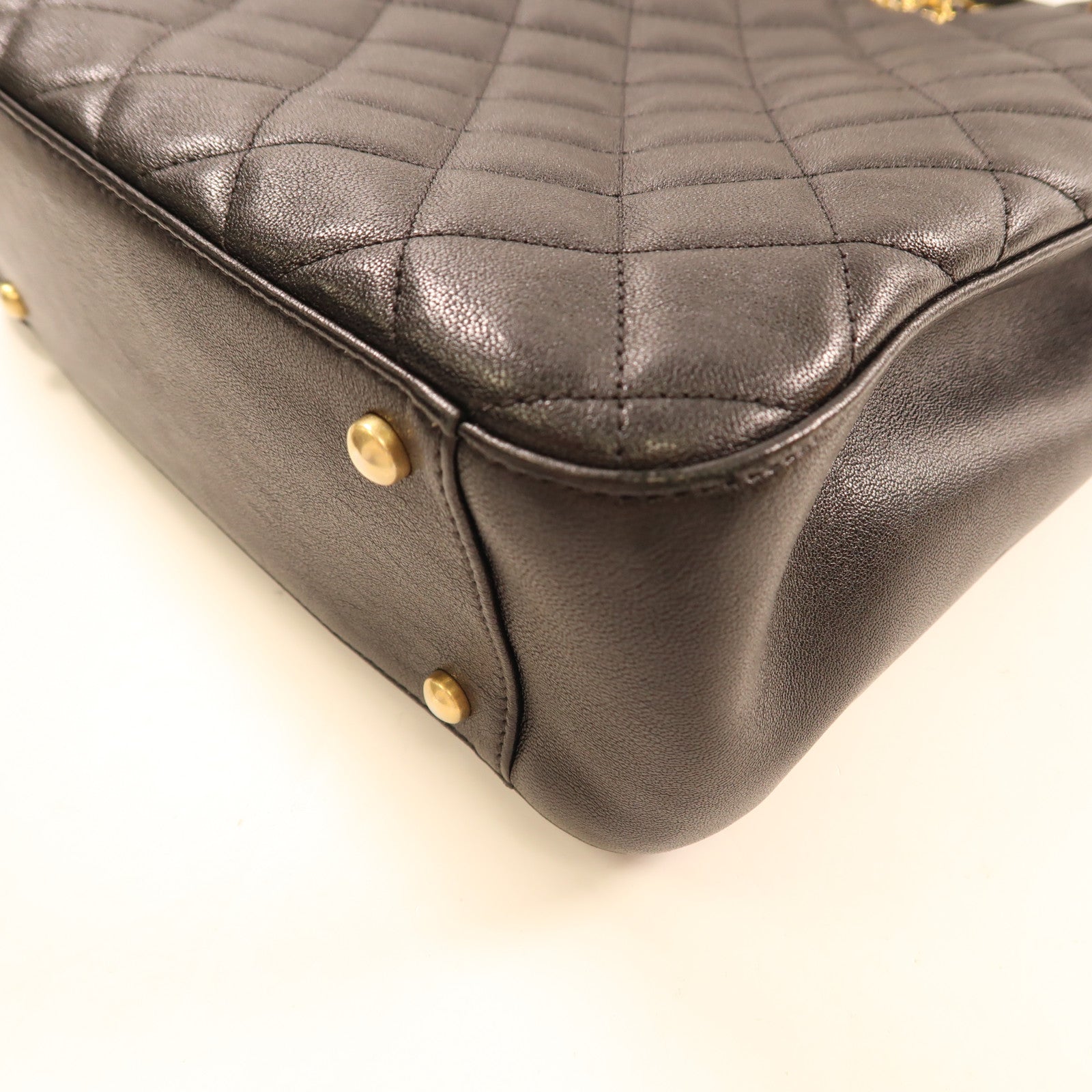 CHANEL 牛皮皮革2 Way Bag金扣鏈帶手挽肩背兩用袋