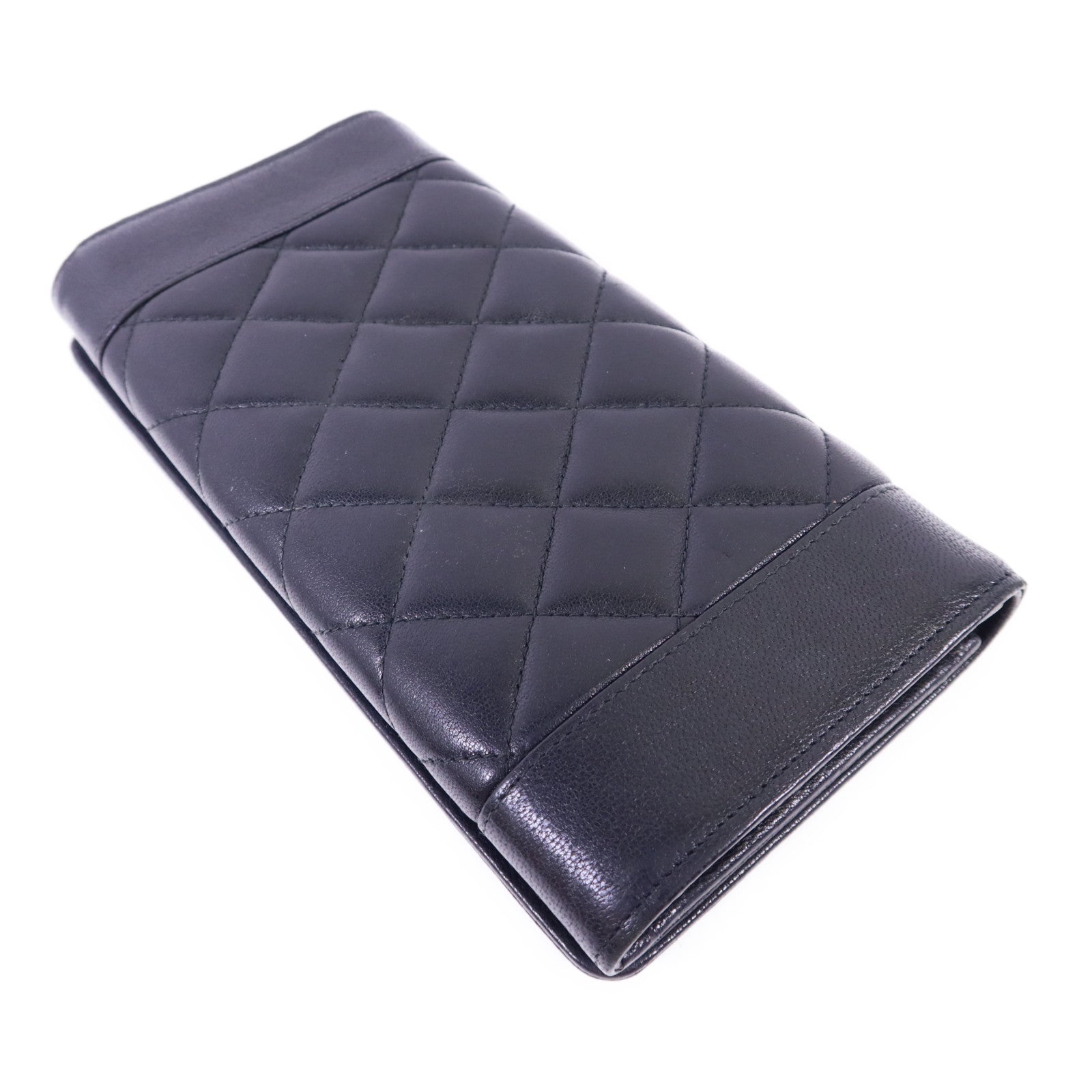 CHANEL 牛皮皮革Long Wallet銀扣長錢包