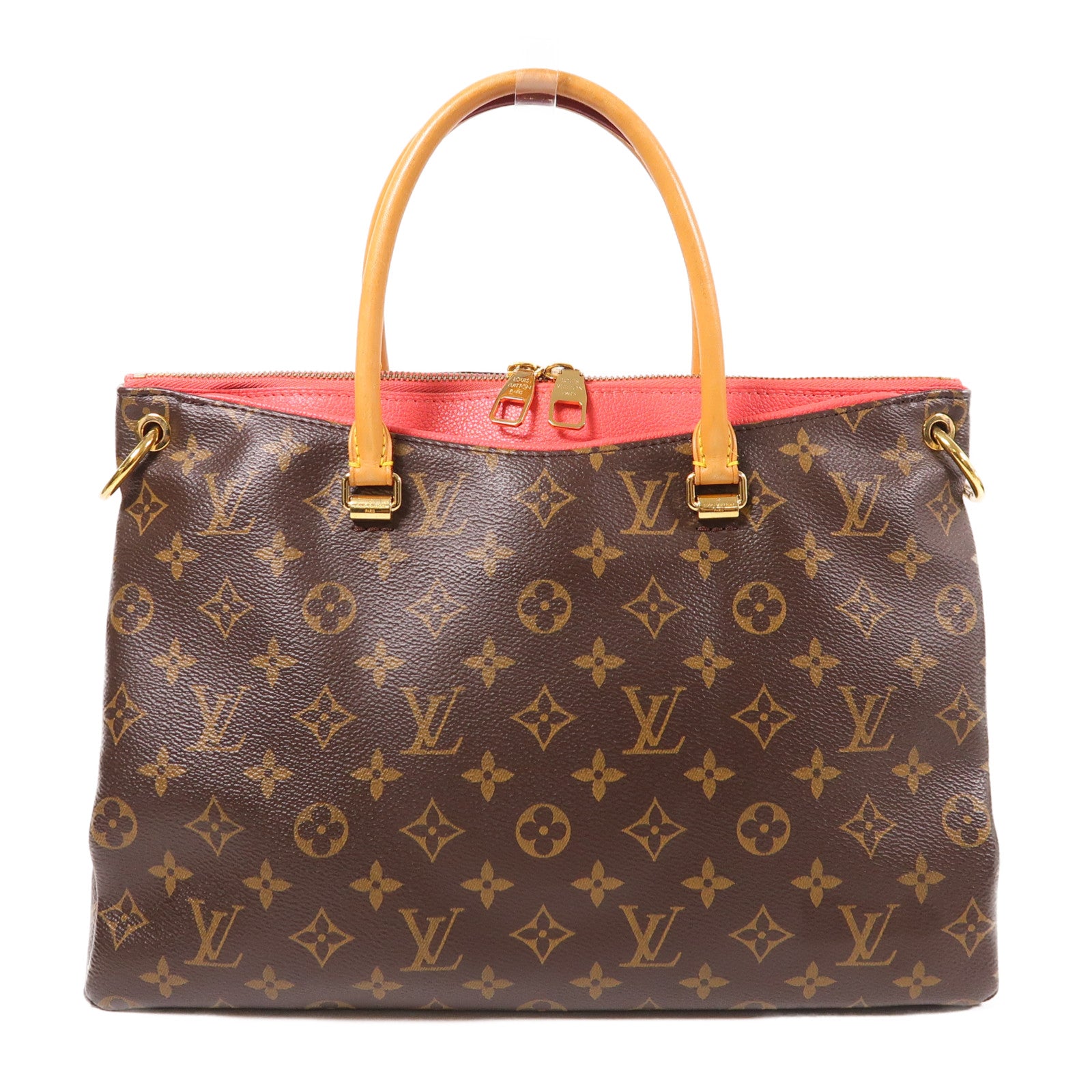 LOUIS VUITTON Monogram Pallas金扣手挽肩背兩用袋棕色