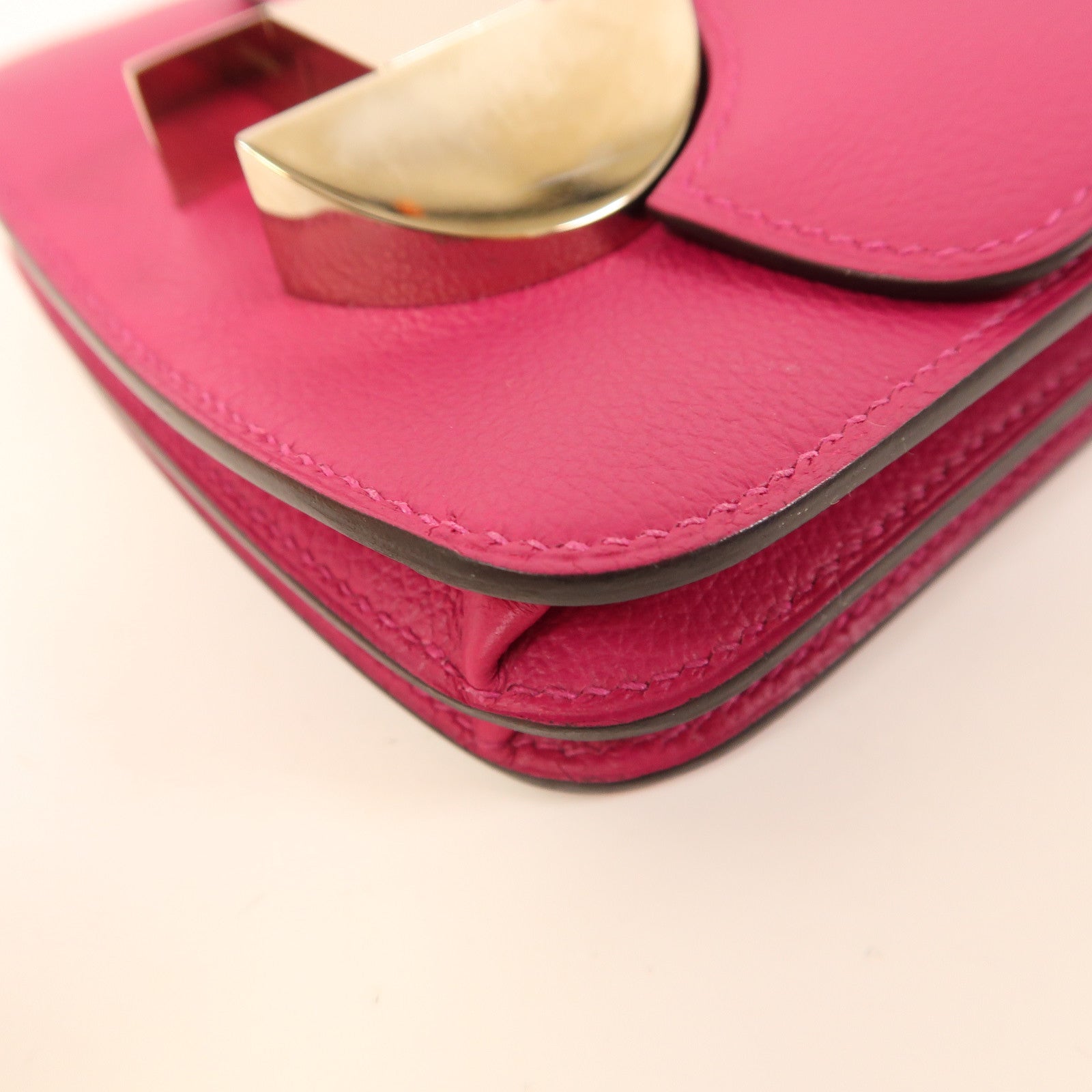 HERMES 【激減優惠】Evercolor皮革Wallet 2002銀扣錢包紫色