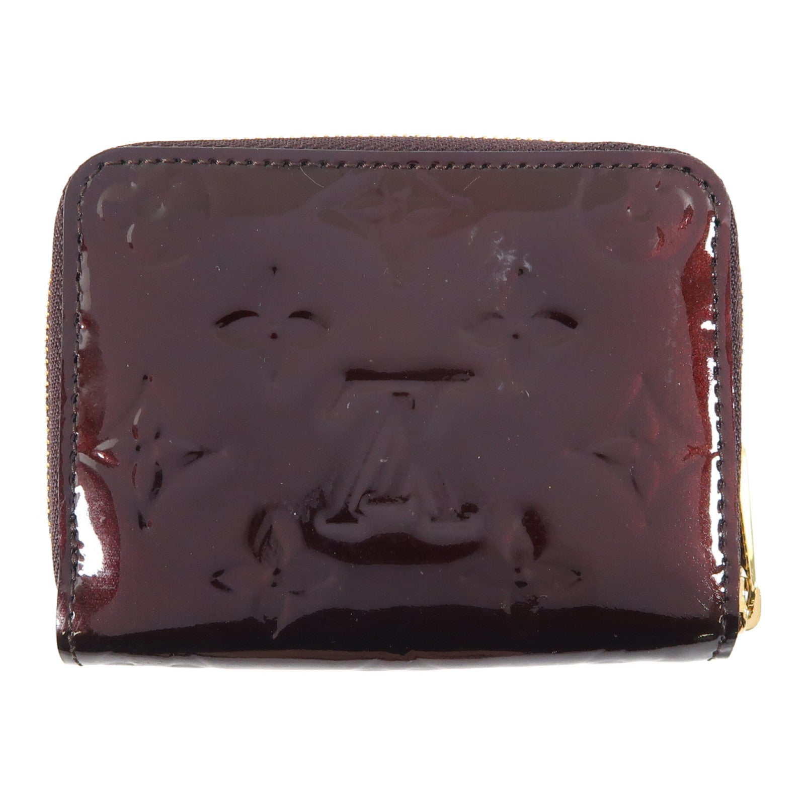 LOUIS VUITTON Vernis Zippy Coin Purse金扣零錢包酒紅色