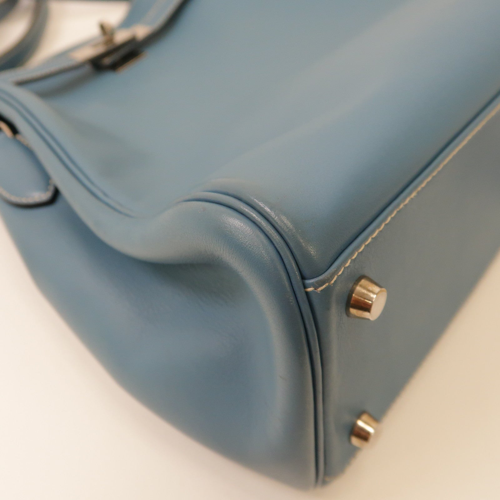 HERMES 【激減優惠】Swift皮革Kelly Sport銀扣肩背袋Bleu Jean牛仔藍色