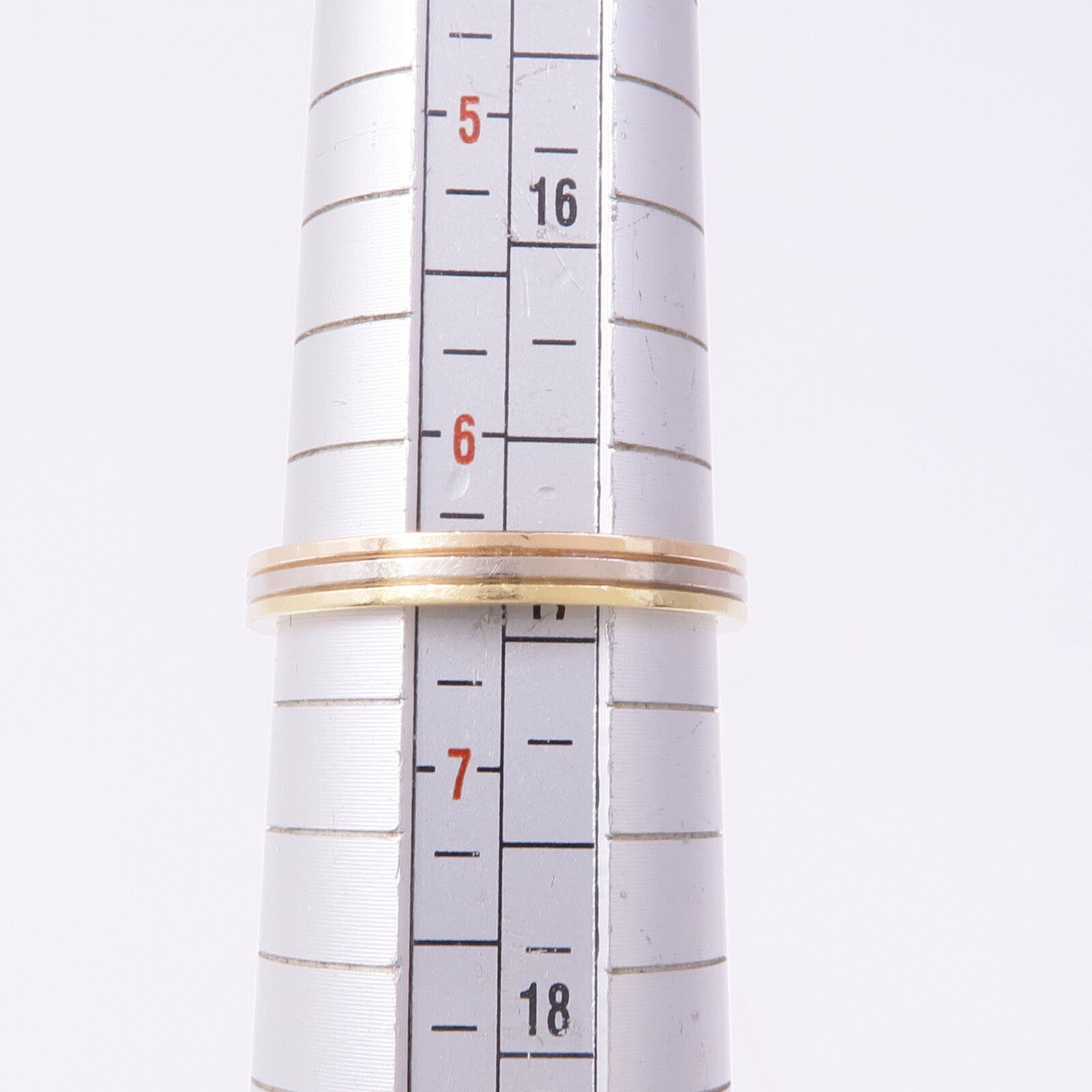 CARTIER 18K黃金/白金/玫瑰金Three Gold Ring戒指Cariter#53/US#6.25