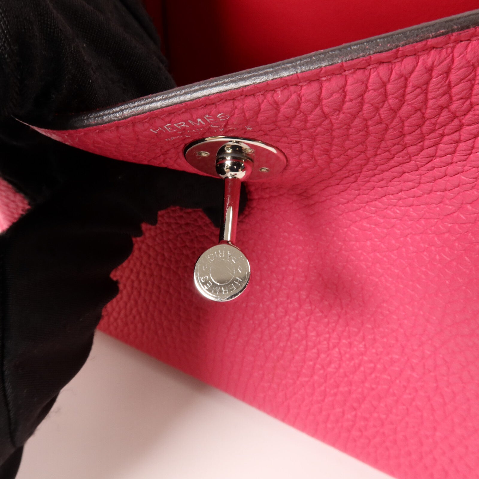 HERMES Clemence皮革Mini Lindy手挽肩背兩用袋Rose Mexico