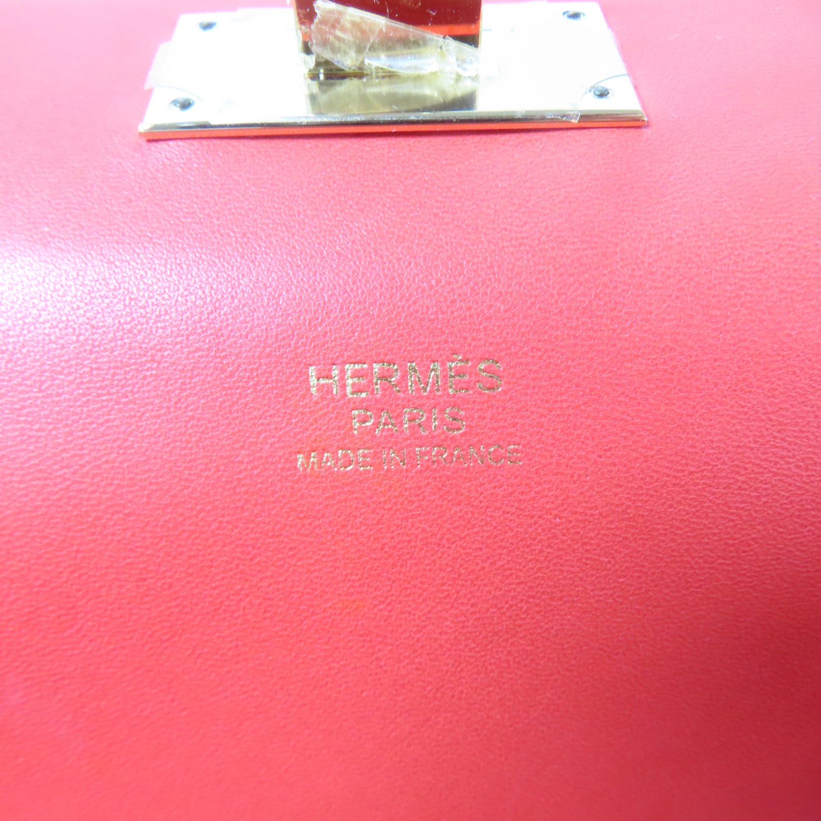 HERMES 【清倉大減價】Evercolor皮革Toolbox 20金扣手挽肩背兩用袋紅色