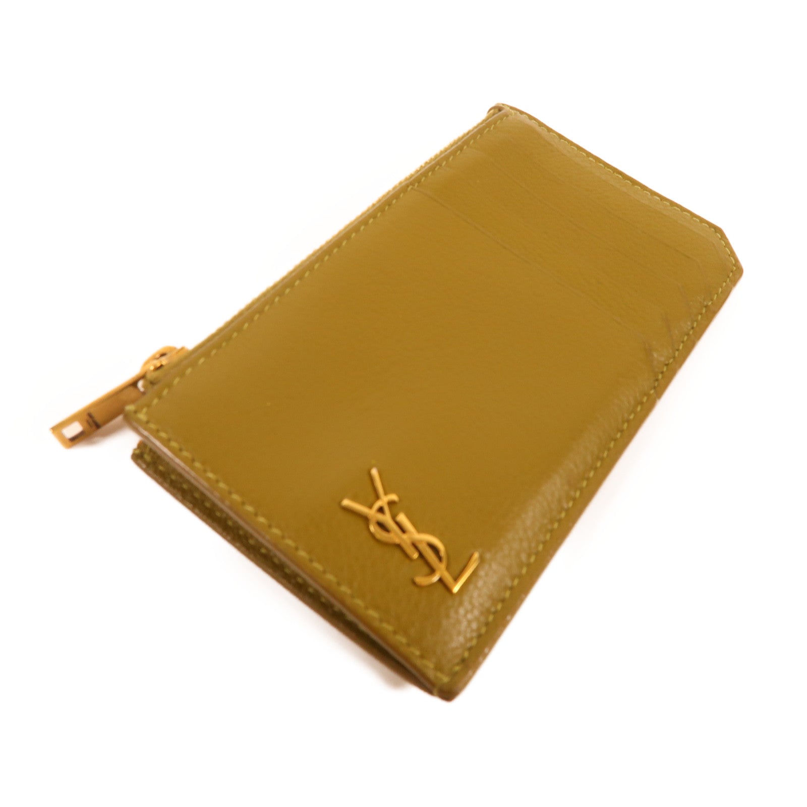 YVES SAINT LAURENT 牛皮皮革Card Case金扣卡片套